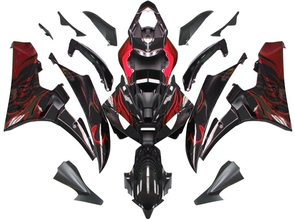 Ranges Amotopart 2006-2007 Yamaha YZF-R6 Črni in rdeči plamen R6 generic