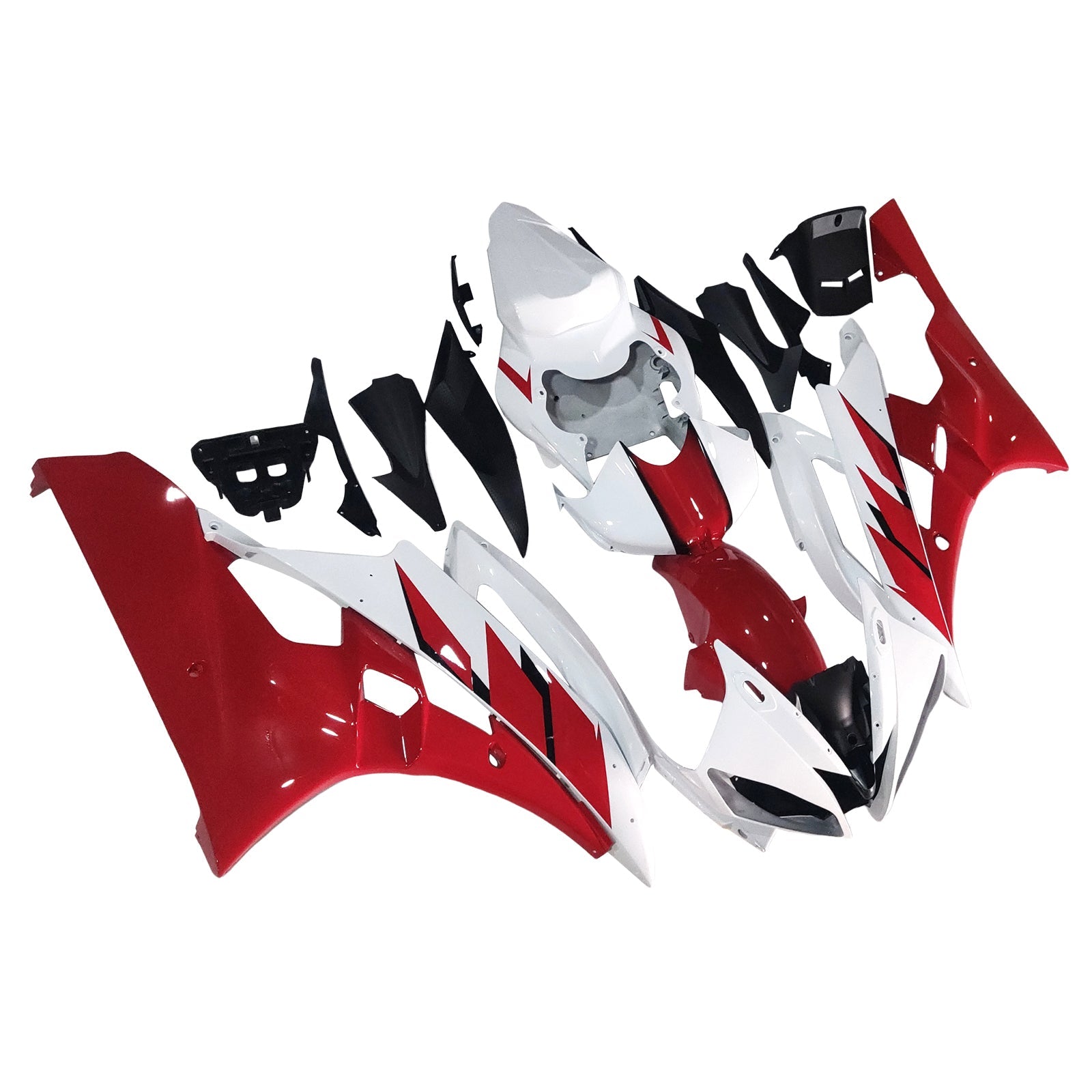 Amotopart Kit de carénage pour Yamaha YZF R6 YZF-R6 2006-2007 Rouge Blanc Générique