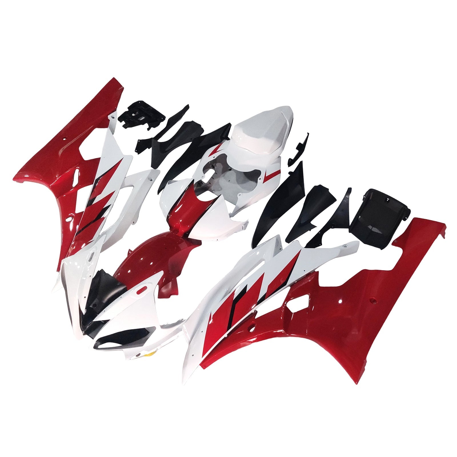 Amotopart Kit de carénage pour Yamaha YZF R6 YZF-R6 2006-2007 Rouge Blanc Générique