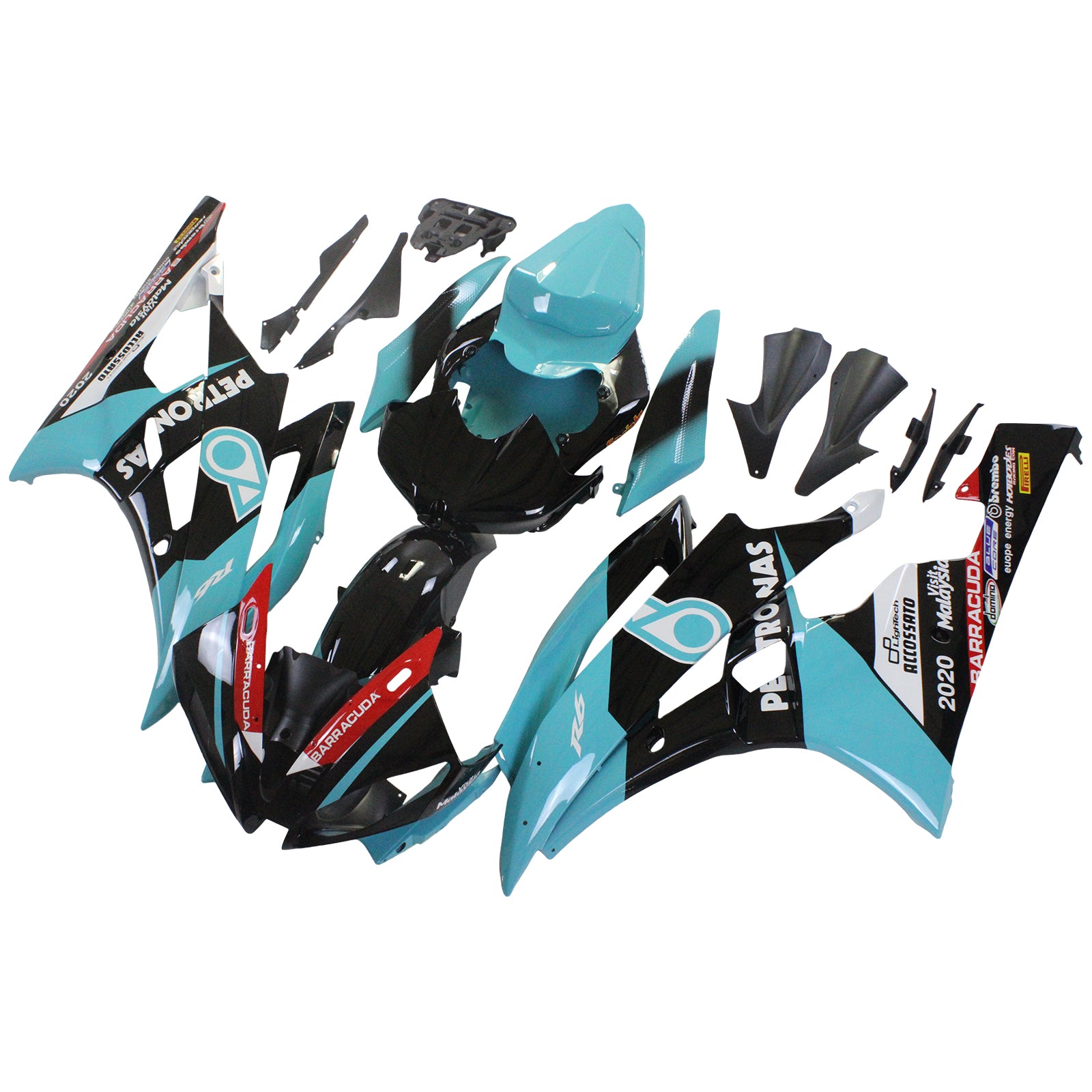 Amotopart Yamaha YZF 600 R6 2006-2007 Kit Carénage Carrosserie Plastique ABS