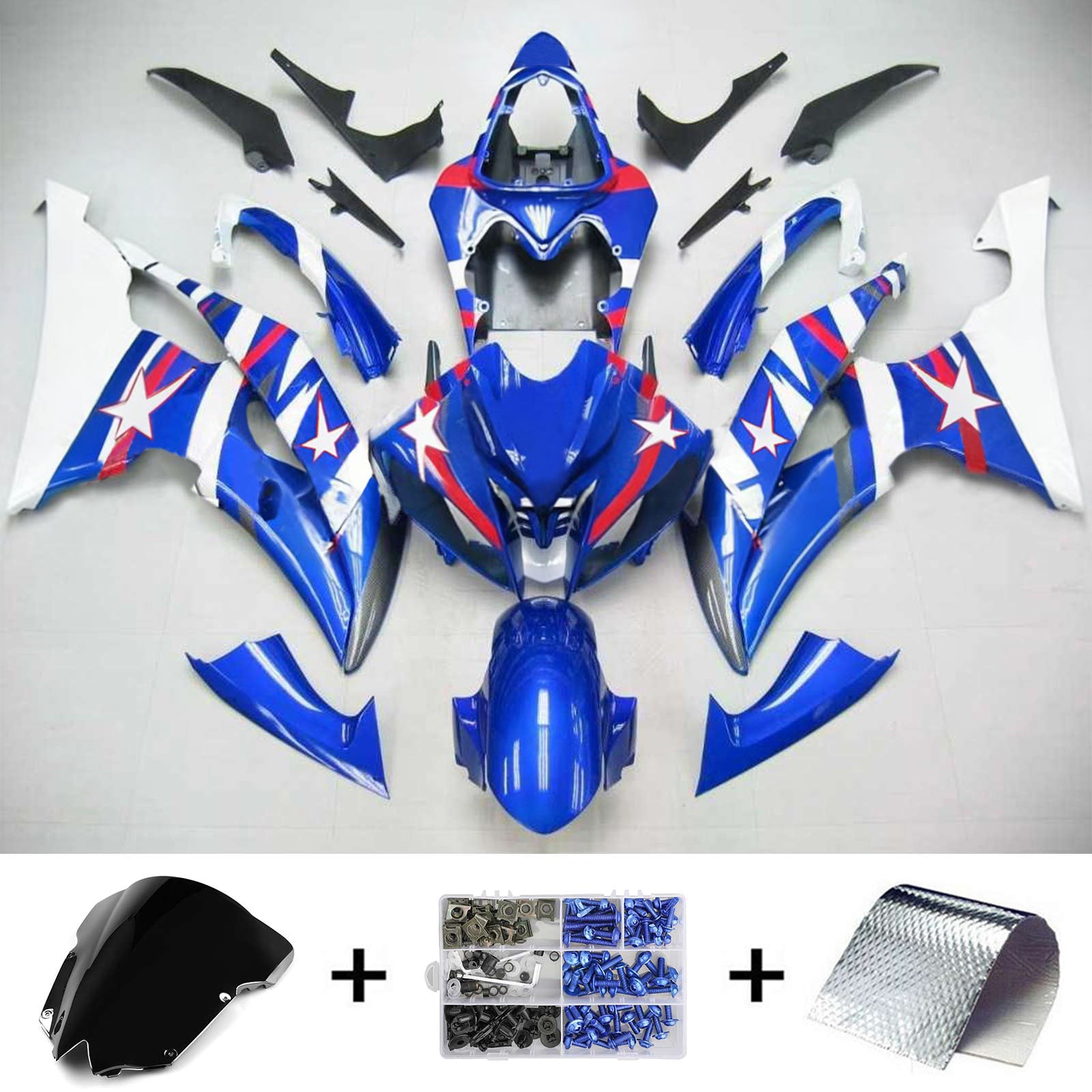 Kit de carénage Amotopart pour Yamaha YZF 600 R6 2008-2016 générique