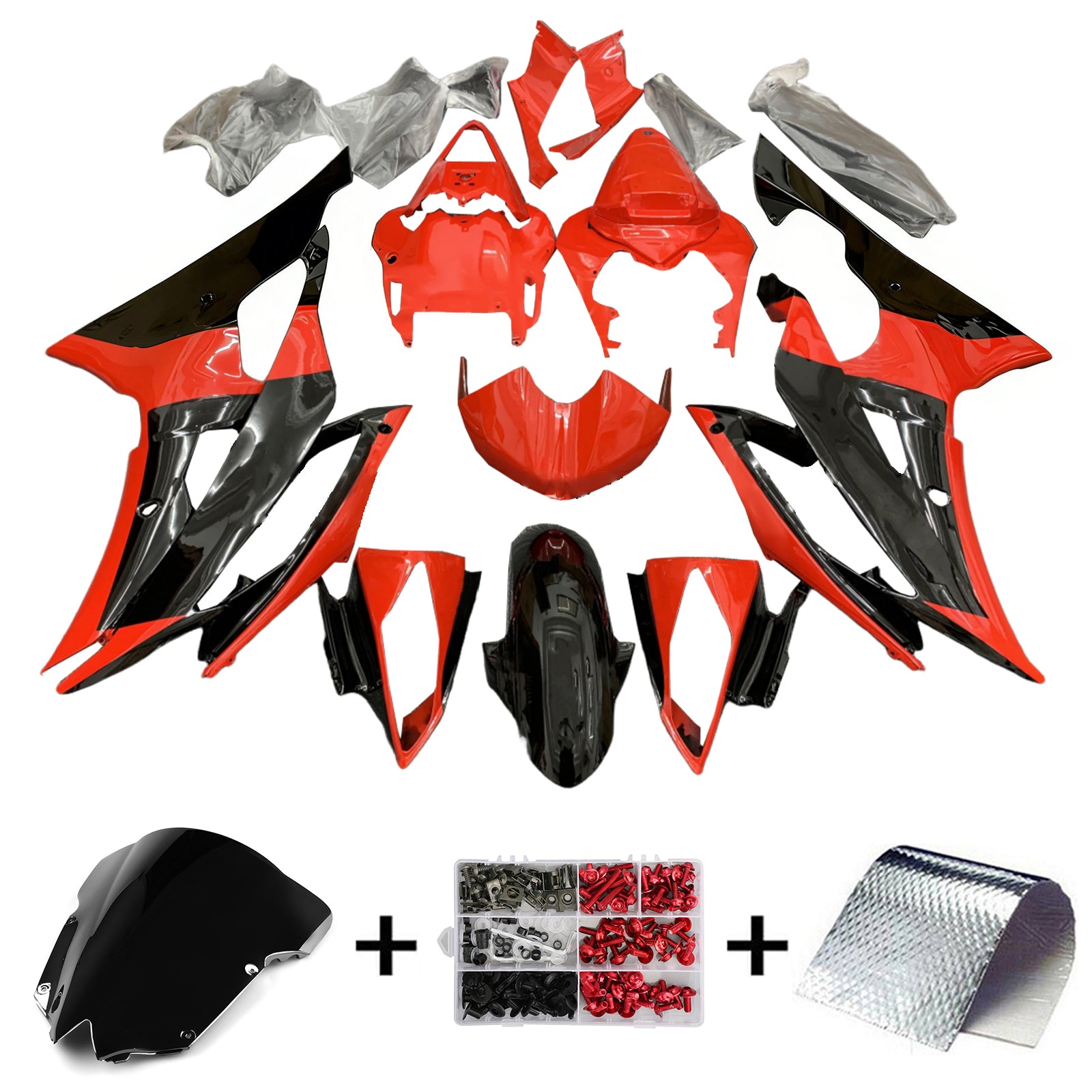 Amotopart Yamaha YZF 600 R6 2008-2016 Kit de carenado de carrocería de plástico ABS