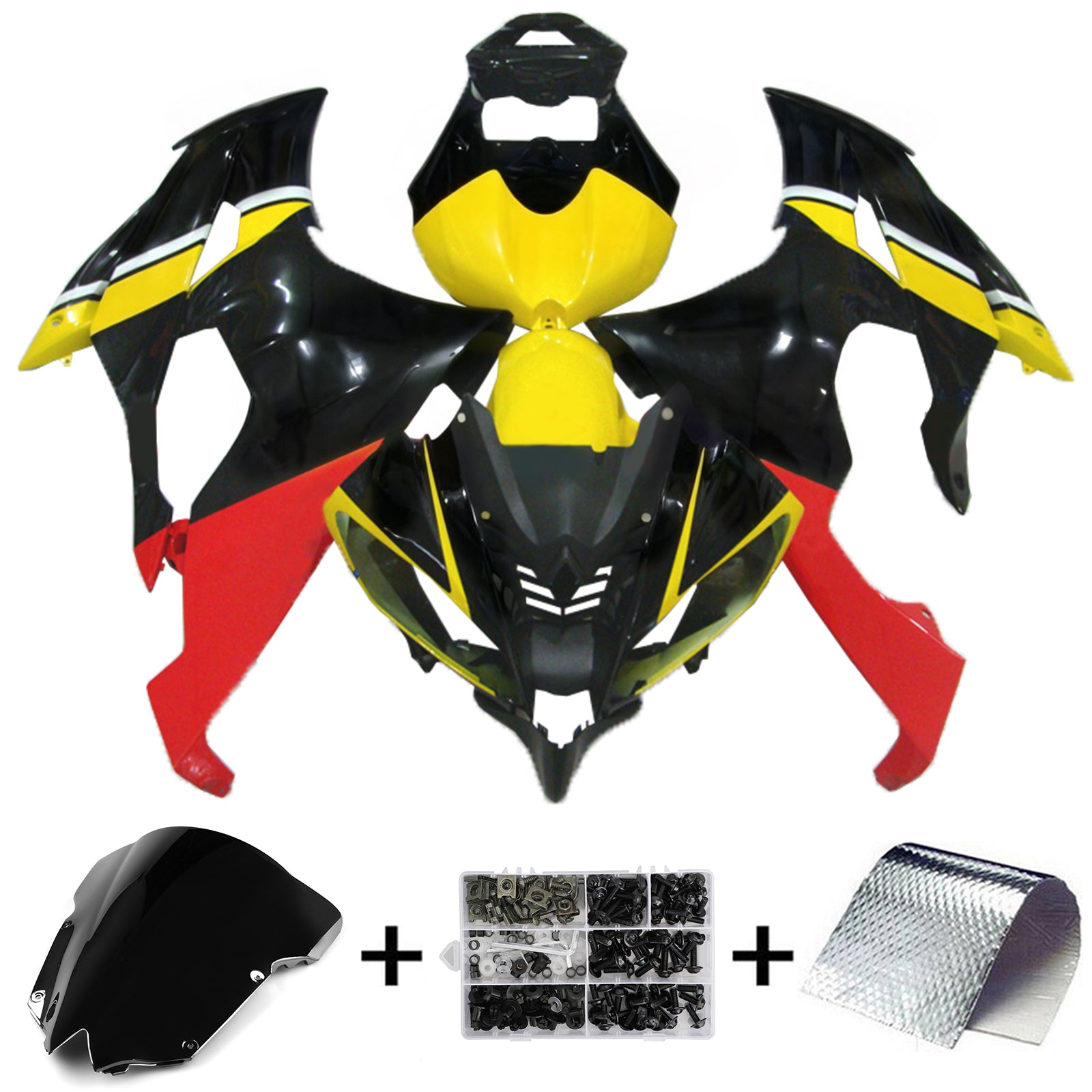 Amotopart Yamaha YZF 600 R6 2008-2016 Kit Carénage Carrosserie Plastique ABS