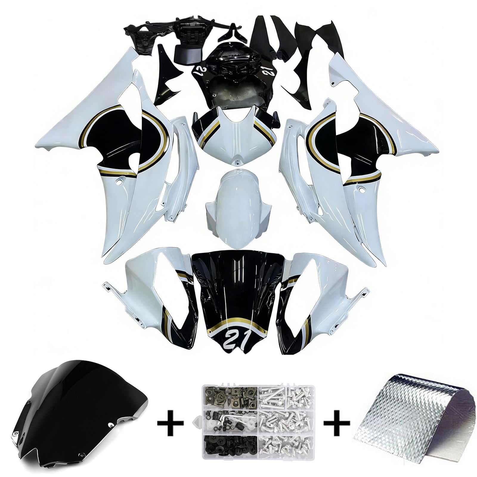 Amotopart Yamaha YZF 600 R6 2008-2016 Kit Carrosserie plastični abs