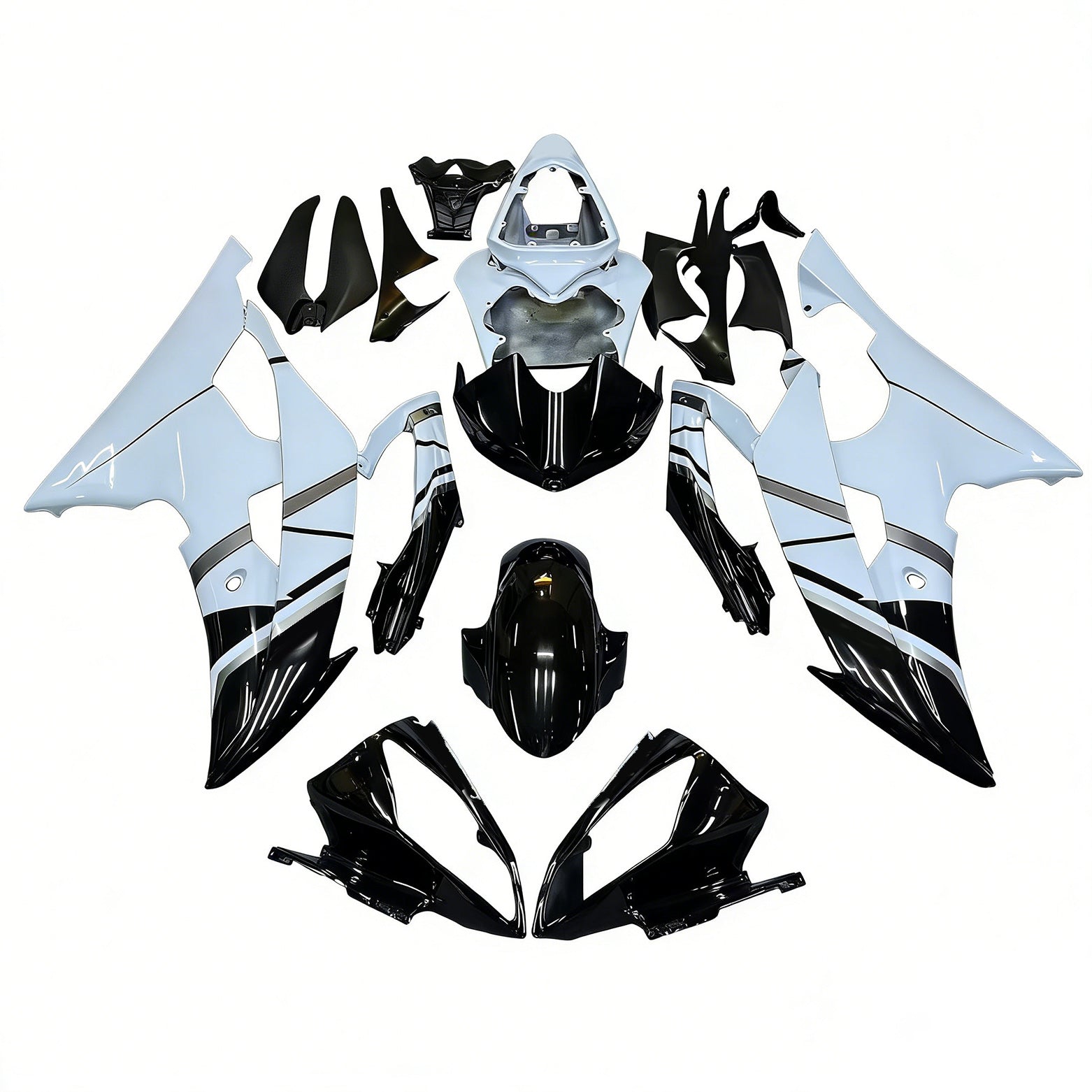 Amotopart Yamaha YZF 600 R6 2008-2016 Kit Carénage Carrosserie Plastique ABS