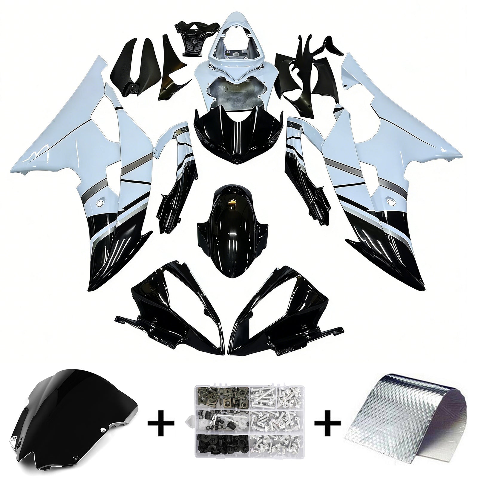 Amotopart Yamaha YZF 600 R6 2008-2016 Kit Carénage Carrosserie Plastique ABS