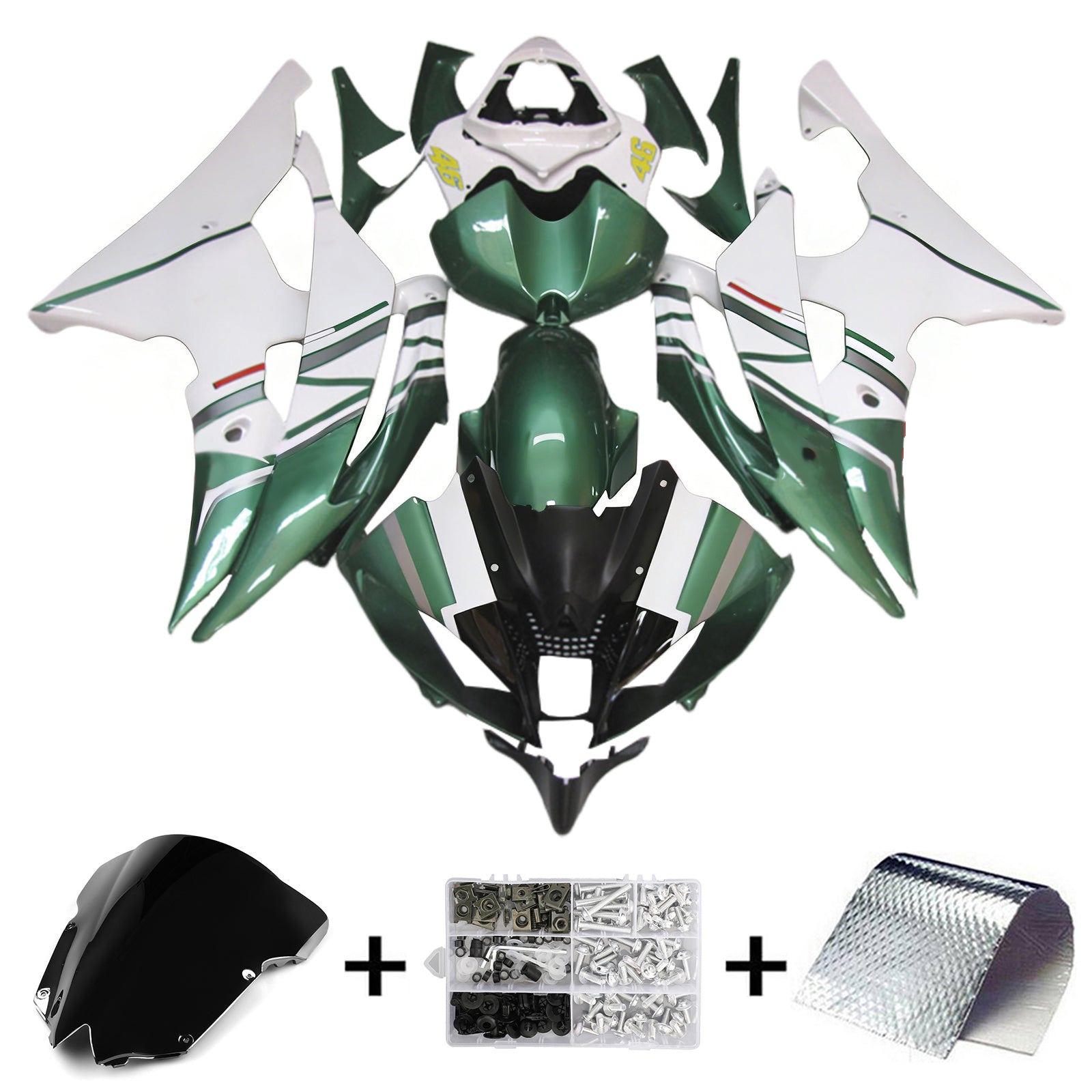 Amotopart Yamaha YZF 600 R6 2008-2016 Kit de carenado de carrocería de plástico ABS