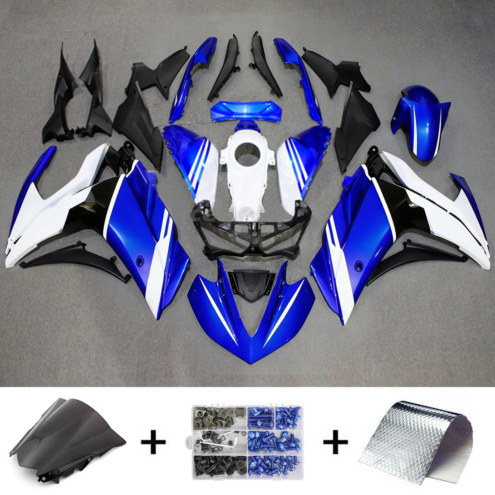 Amotopart Kuipset voor Yamaha YZF-R3 2014-2018 R25 2015-2017 Generiek