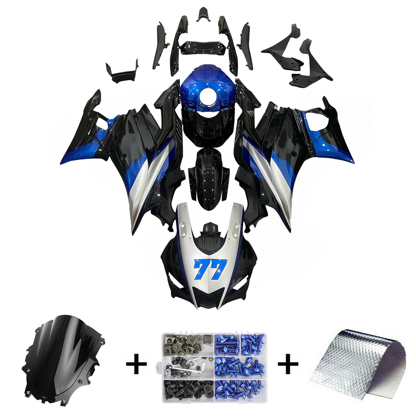 Amotopart Yamaha YZF-R3 R25 2019-2021 ABS muovinen korin suojasarja