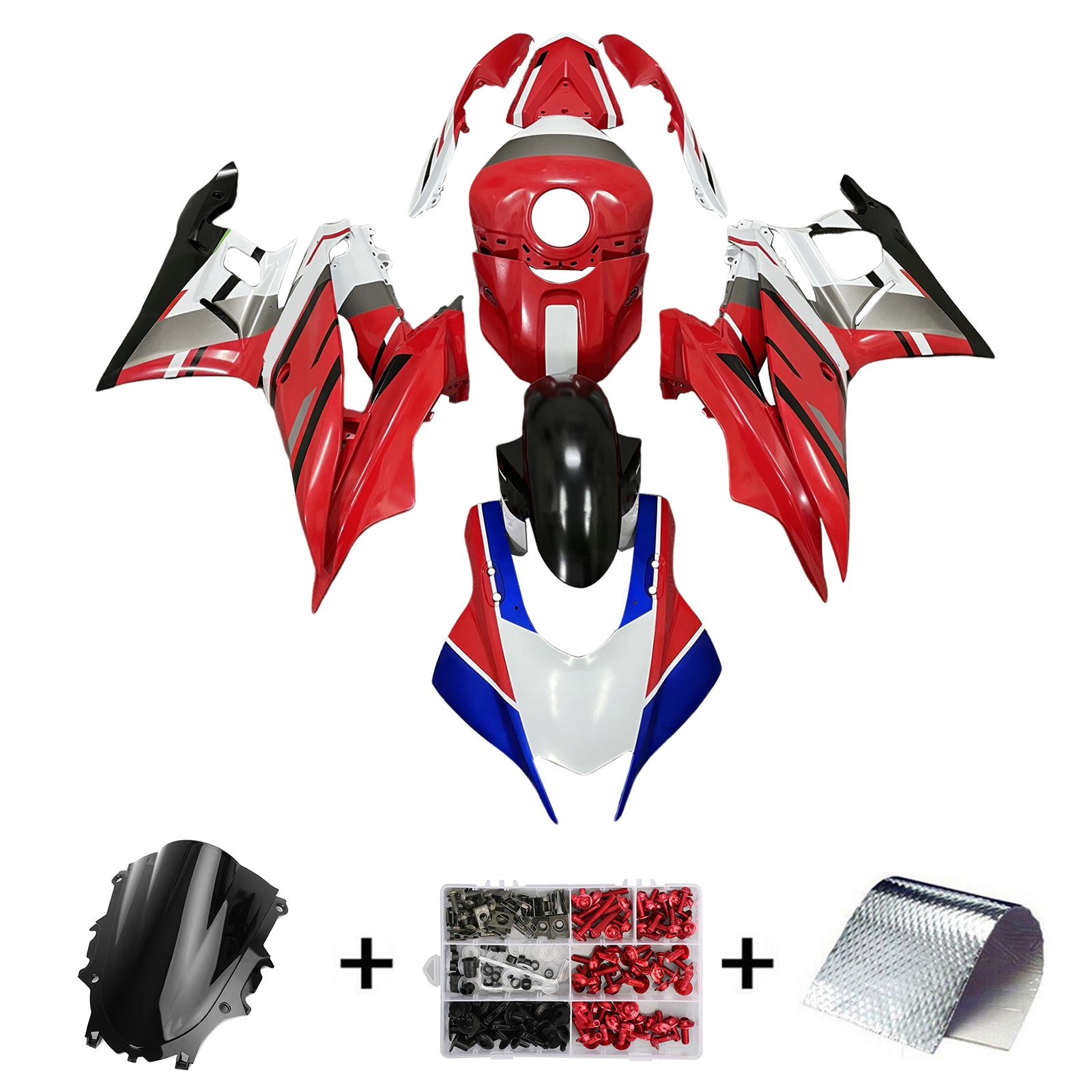 Amotopart Yamaha YZF-R3 R25 2019-2021 Kit Carénage Carrosserie Plastique ABS