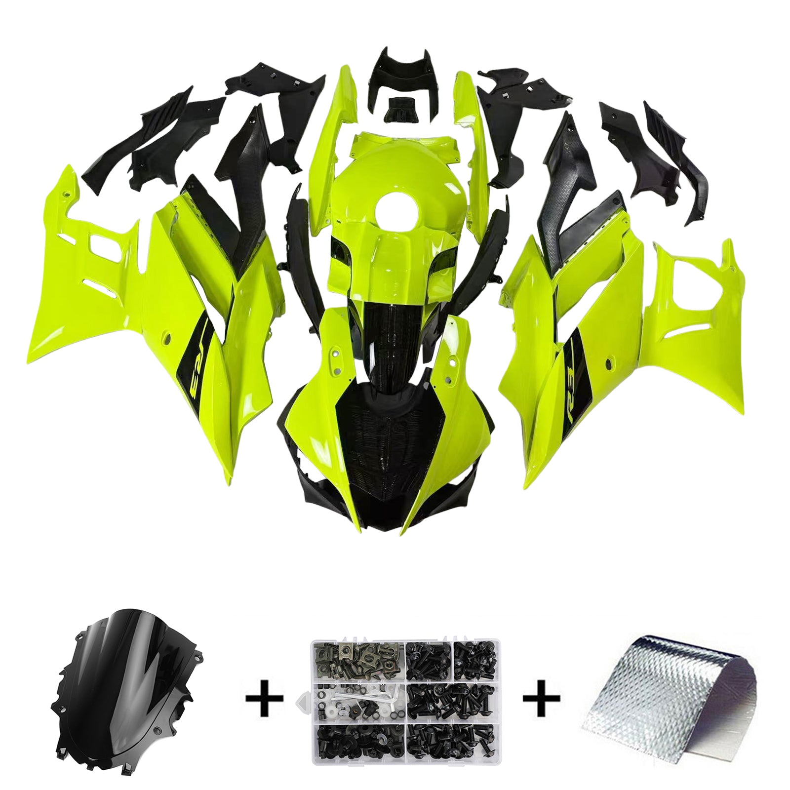Amotopart Yamaha YZF-R3 R25 2019-2021 Kit Carénage Carrosserie Plastique ABS