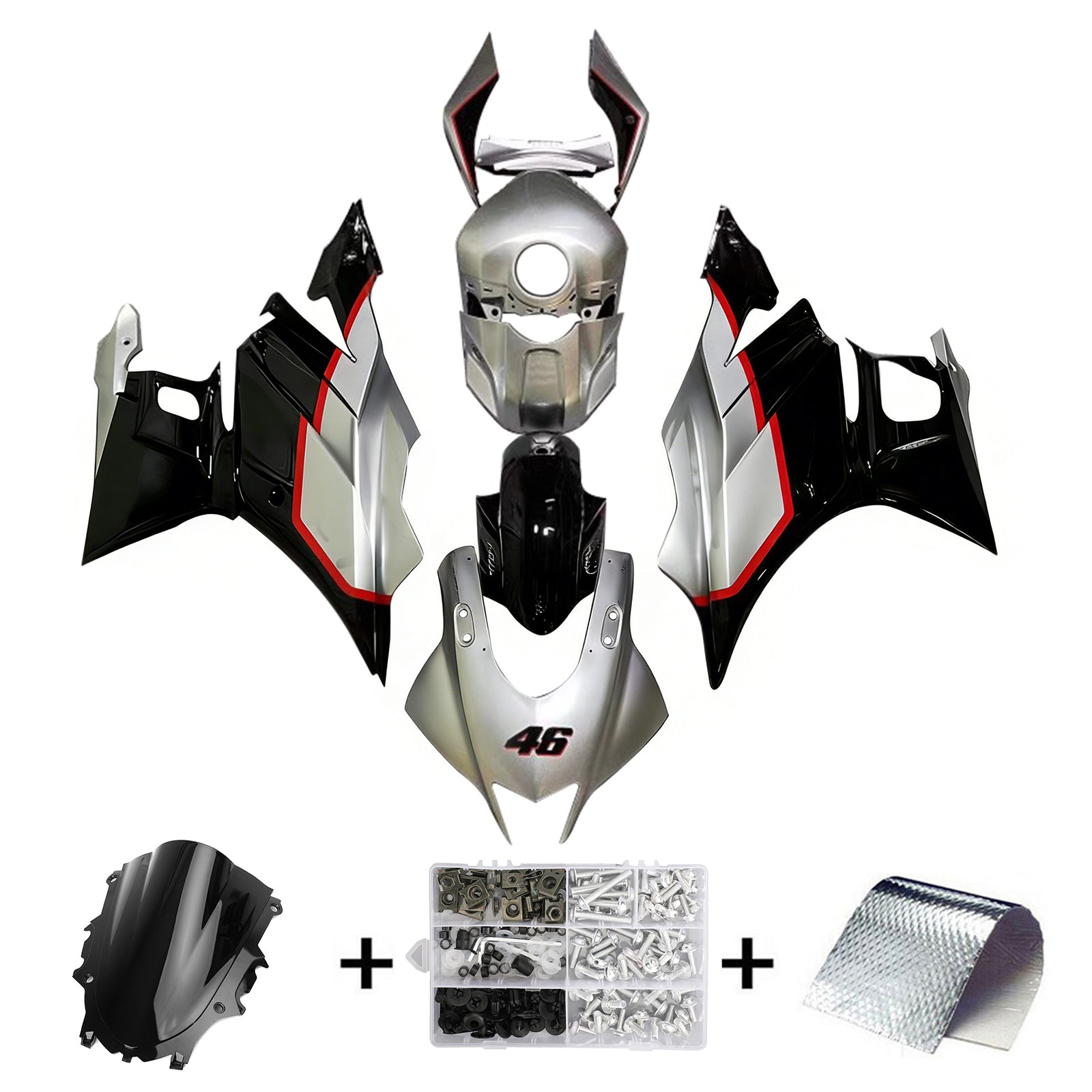 Amotopart Yamaha YZF-R3 R25 2019-2021 ABS muovinen korin suojasarja