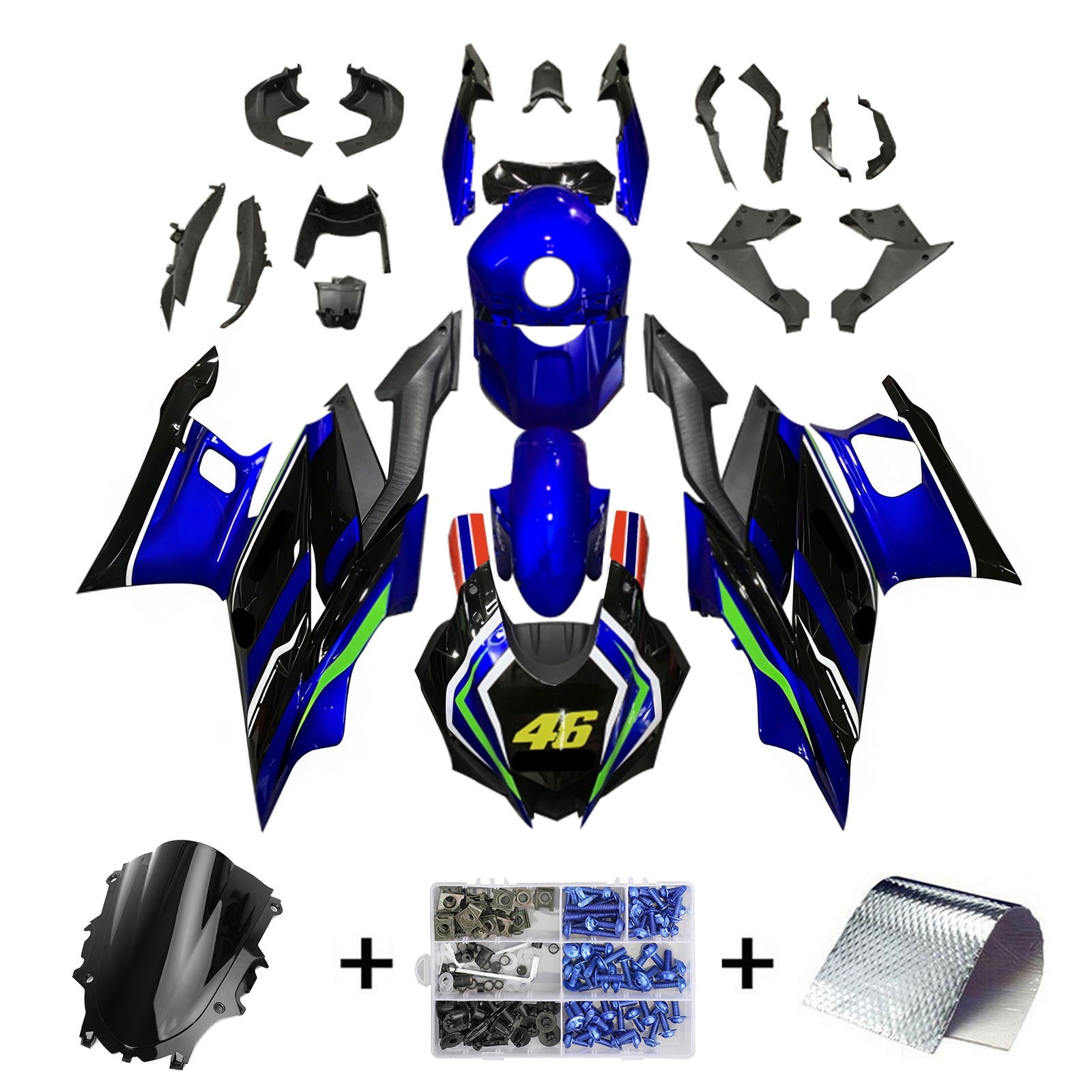 Amotopart Yamaha YZF-R3 R25 2019-2021 ABS muovinen korin suojasarja