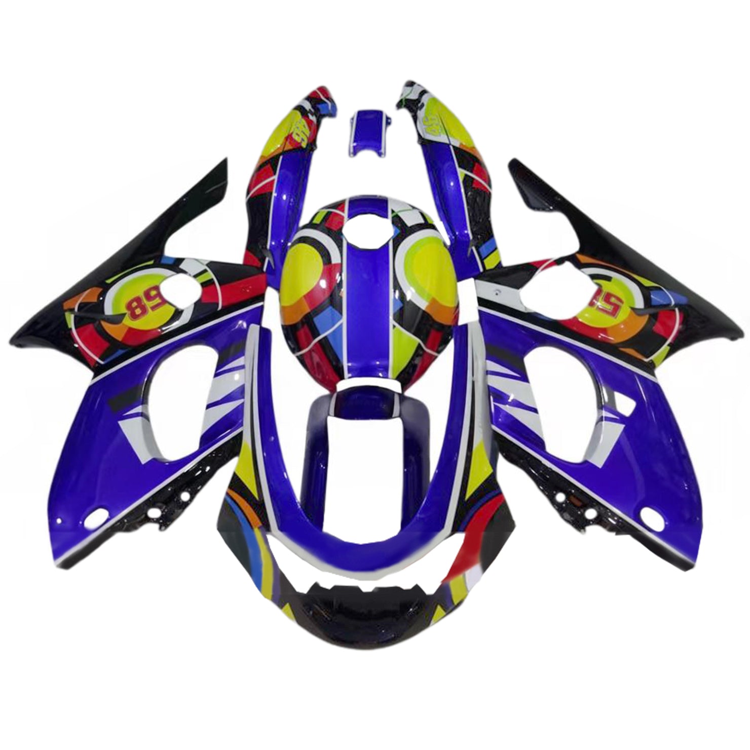 1996-2007 Yamaha YZF 600R Thundercat Kit de carenado de inyección Carrocería de plástico ABS