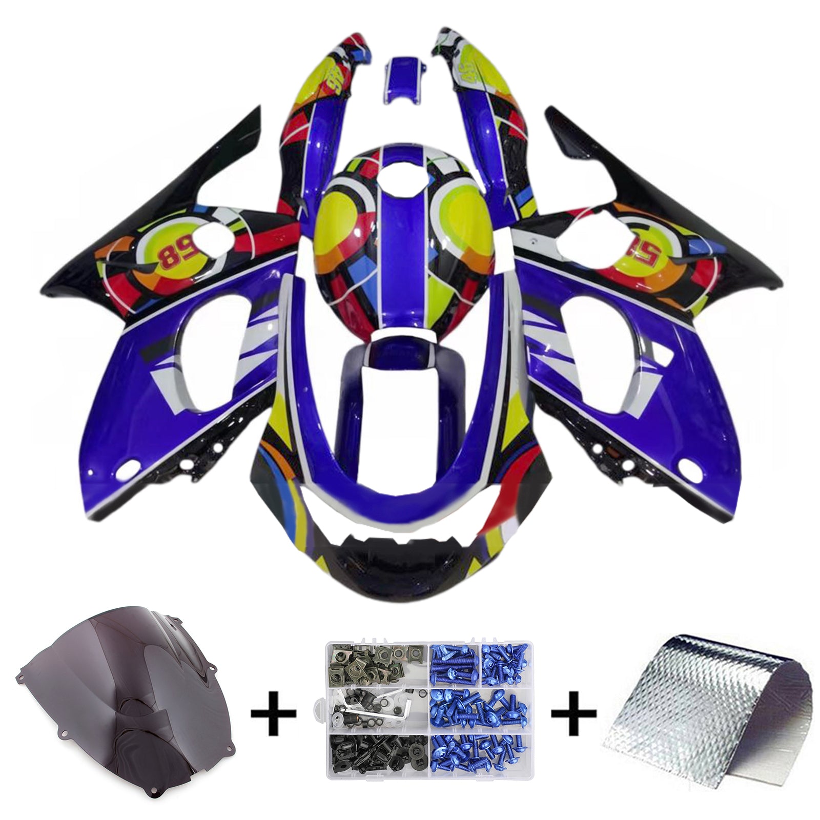 1996-2007 Yamaha YZF 600R Thundercat Kit de carenado de inyección Carrocería de plástico ABS