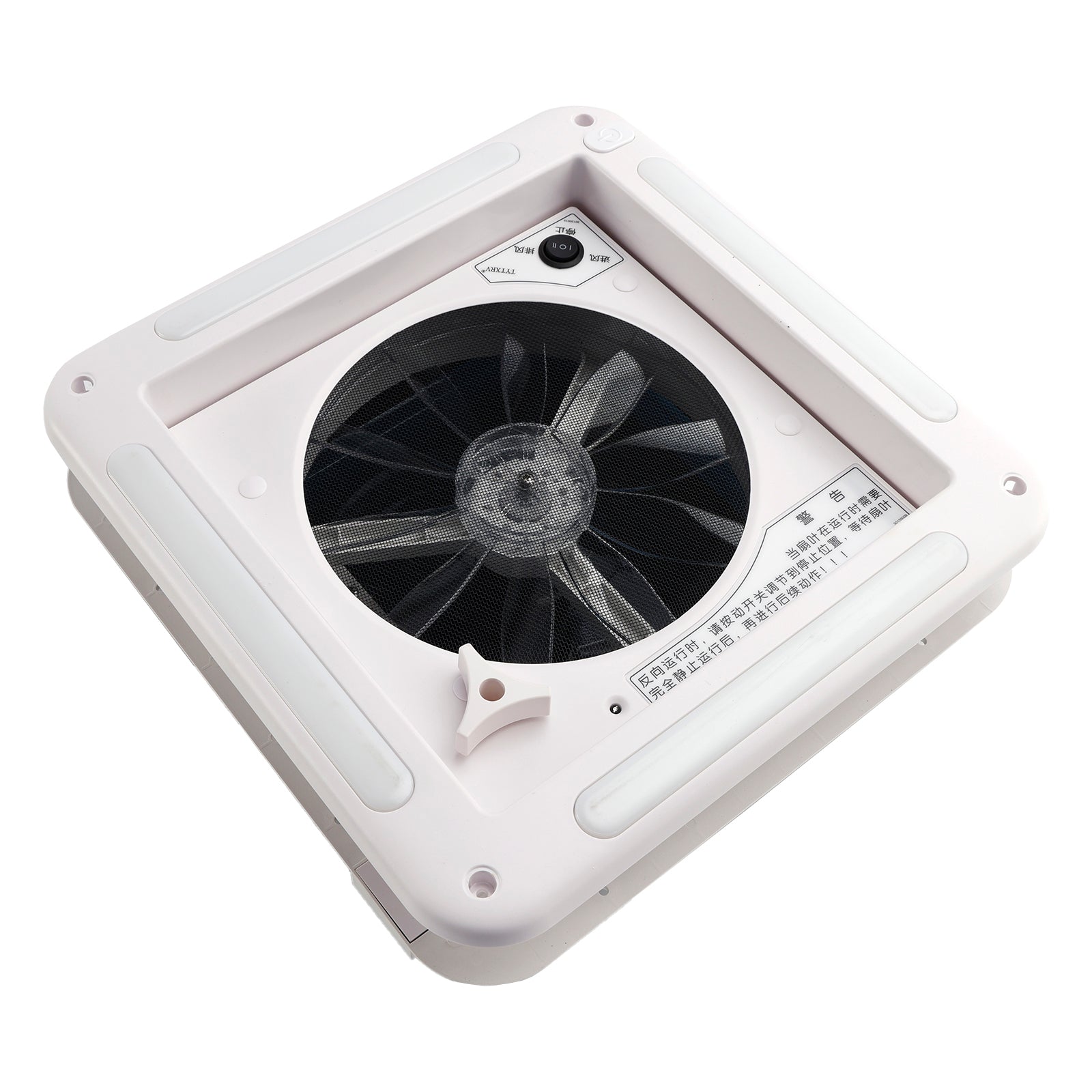 11-calowy 12 V ze światłem LED RV Caravan Vent dachowy 3-biegowy silnik Wentylator świetlikowy RV