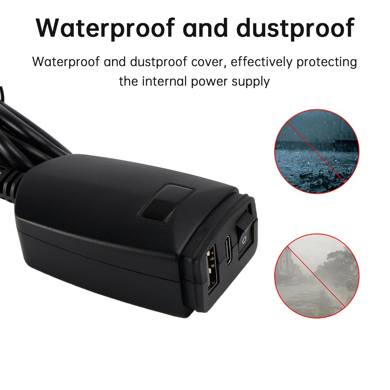 USB polnilnik USB za krmilo za motorna kolesa, adapter PDP+QC3.0 Tip C