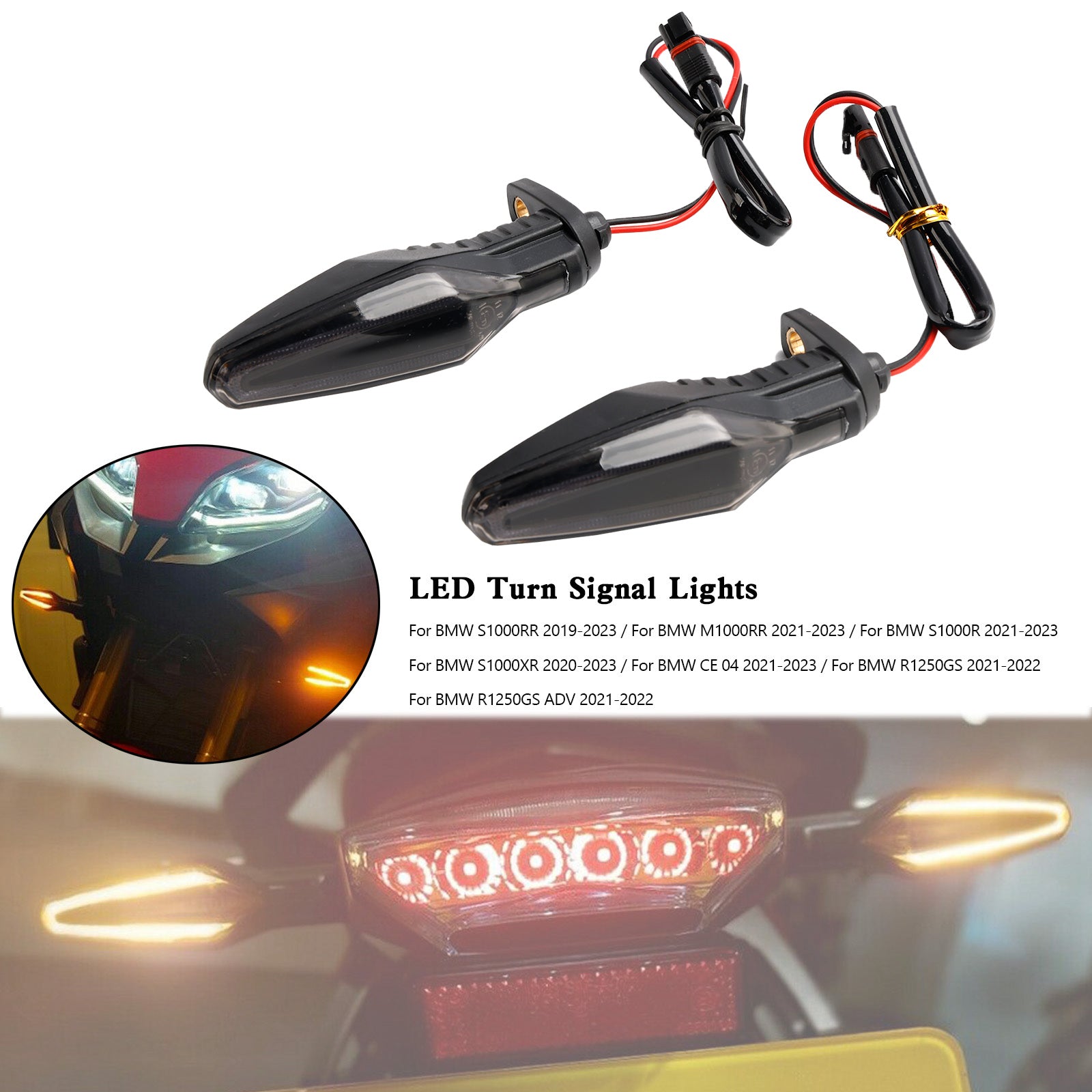 Clignotants LED pour BMW S1000XR S1000R R1250GS ADV CE 04 2020-2023