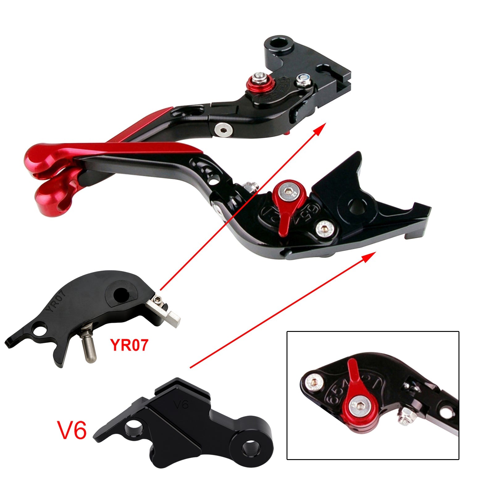 Levier de frein et d'embrayage réglable compatible avec YAMAHA XSR900 XSR900GP MT-09 MT-09SP 24-25