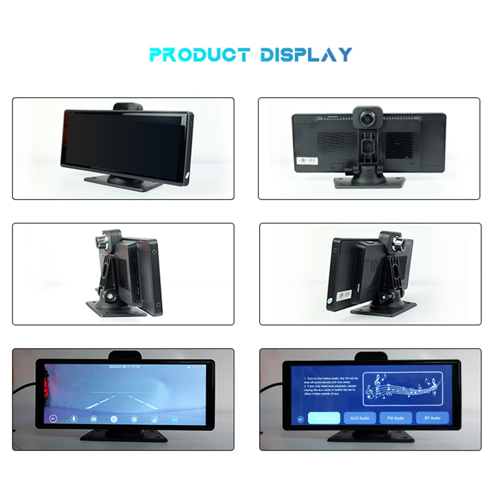 Monitor de formato NTSC DVR con pantalla inteligente de 10,26 pulgadas para autobús y camión RV + cámara de visión trasera