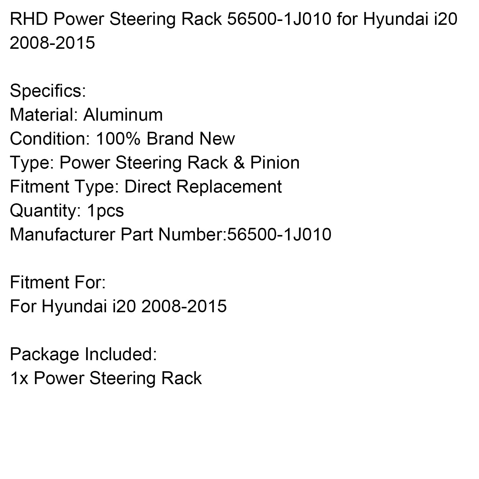 Ohjaustehostinteline Hyundai I20 2008-2015, oikeakätinen, 56500-1J010