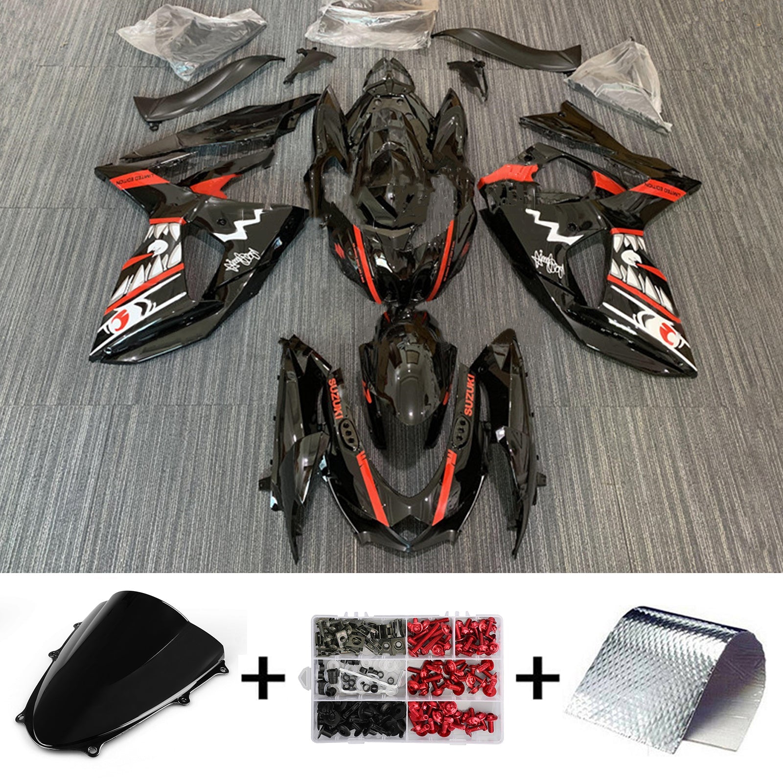 Amotopart Suzuki GSXR1000 2009-2016 K9 Kit de carenado de carrocería de plástico ABS