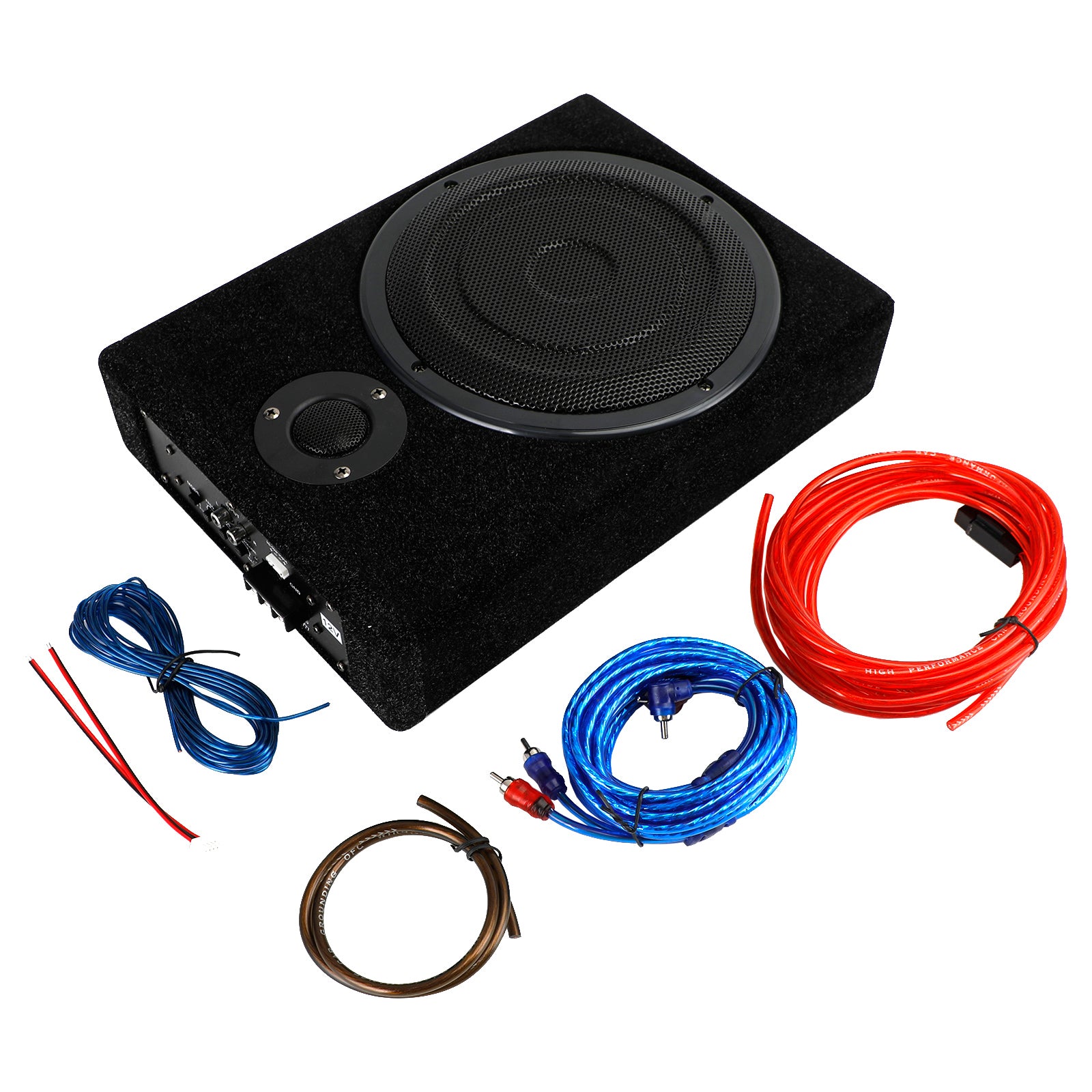 8" 600W autosubwoofer voor onder de stoel, versterker, luidspreker, audiosubwoofer, slanke behuizing, VS