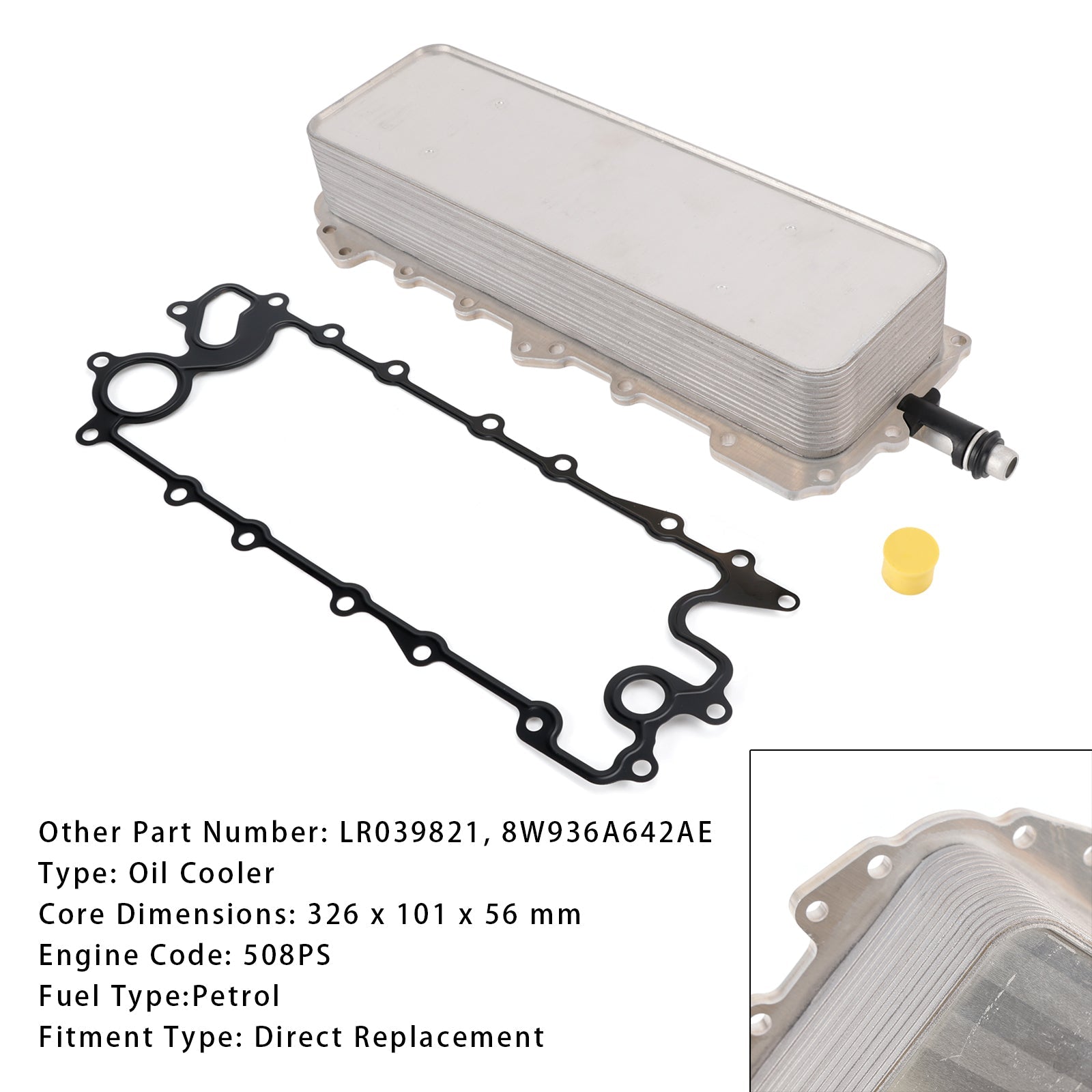 Refroidisseur d'huile moteur LR039821 8W936A642AE pour Jaguar XK II X150 5.0 XKR-S 508 ch Coupé 2011-2014