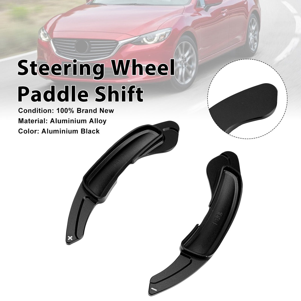 Palettes de changement de vitesse au volant pour Mazda 6 Atenza 2009-2015, en aluminium noir