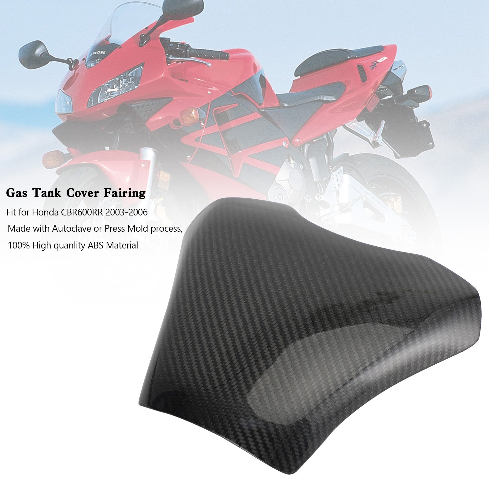 2003-2006 Honda CBR600RR Carbone Protecteur de carénage de panneau de couverture de réservoir de gaz