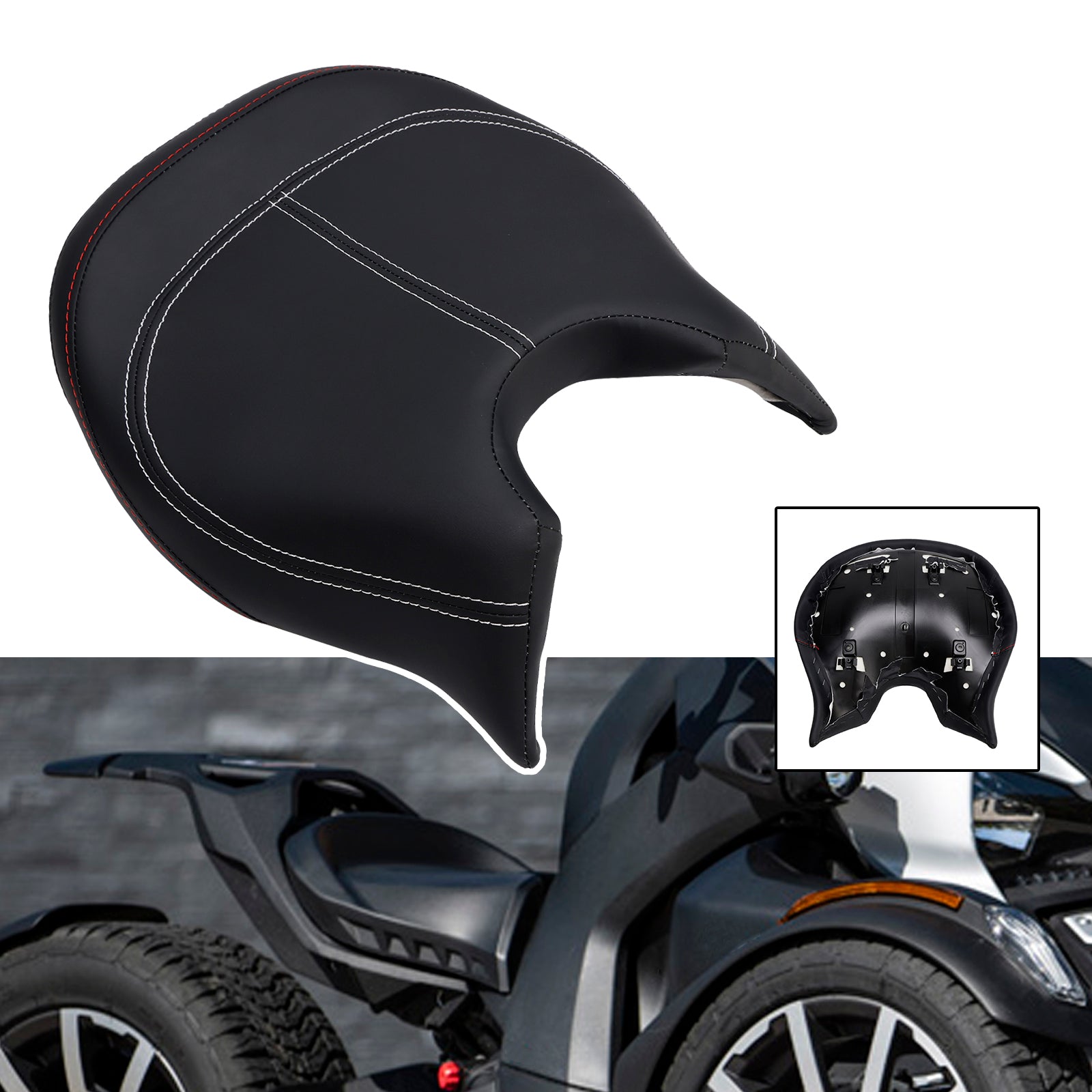 Selle avant Raider noire pour conducteur et passager Can-Am Ryker 600/900 (2019-2023)