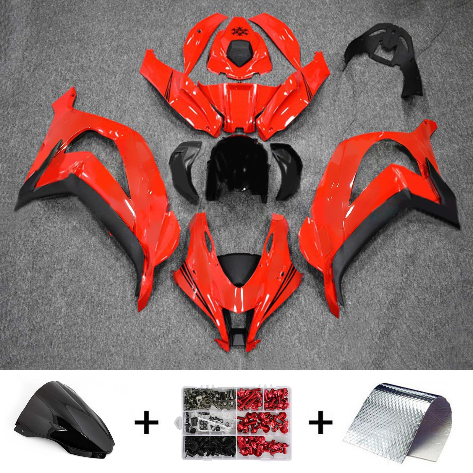 Kit de carénage en plastique ABS injecté compatible avec Kawasaki ZX10R 2016-2020