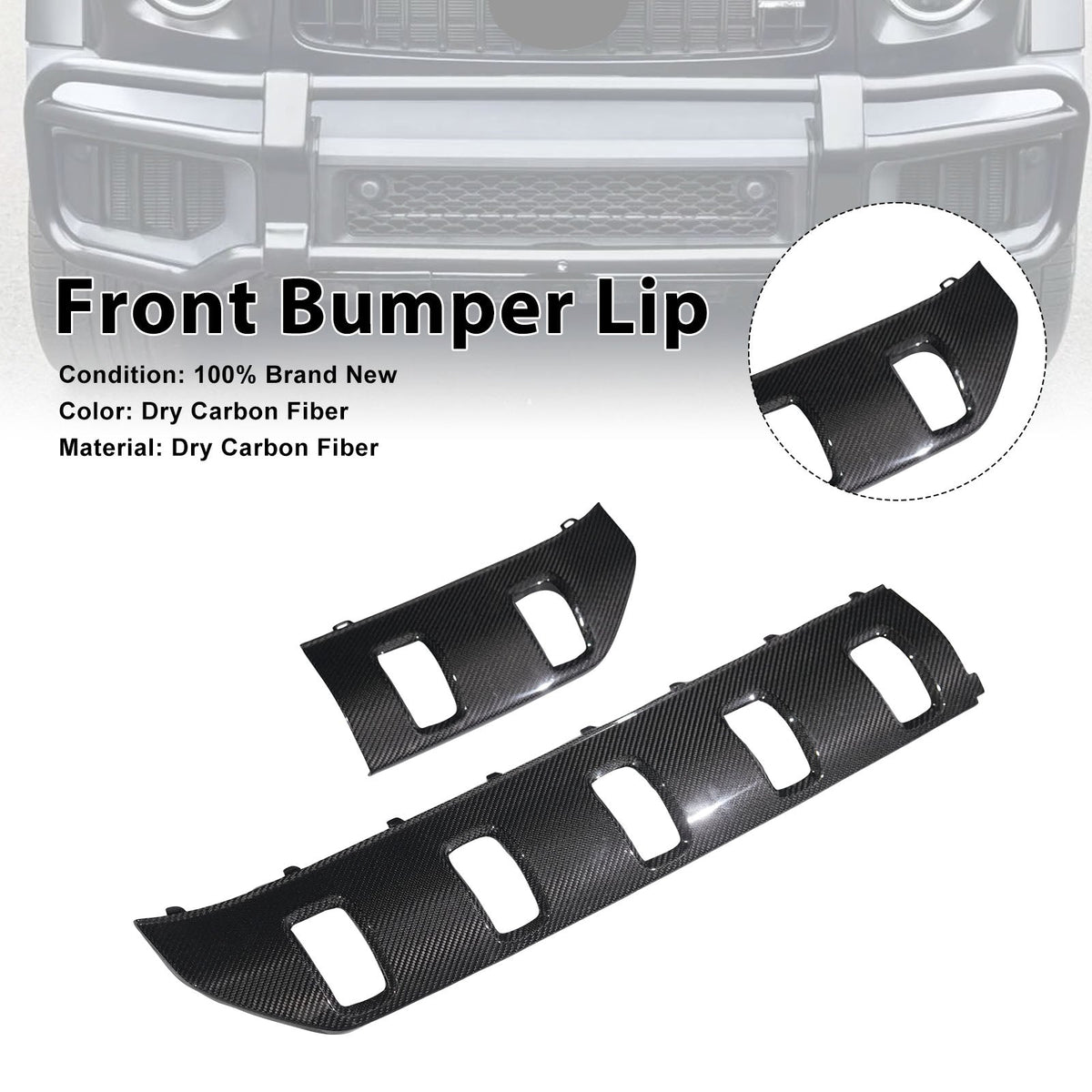Labio delantero de fibra de carbono para Mercedes-Benz Clase G W465 G63 (2025-2026)