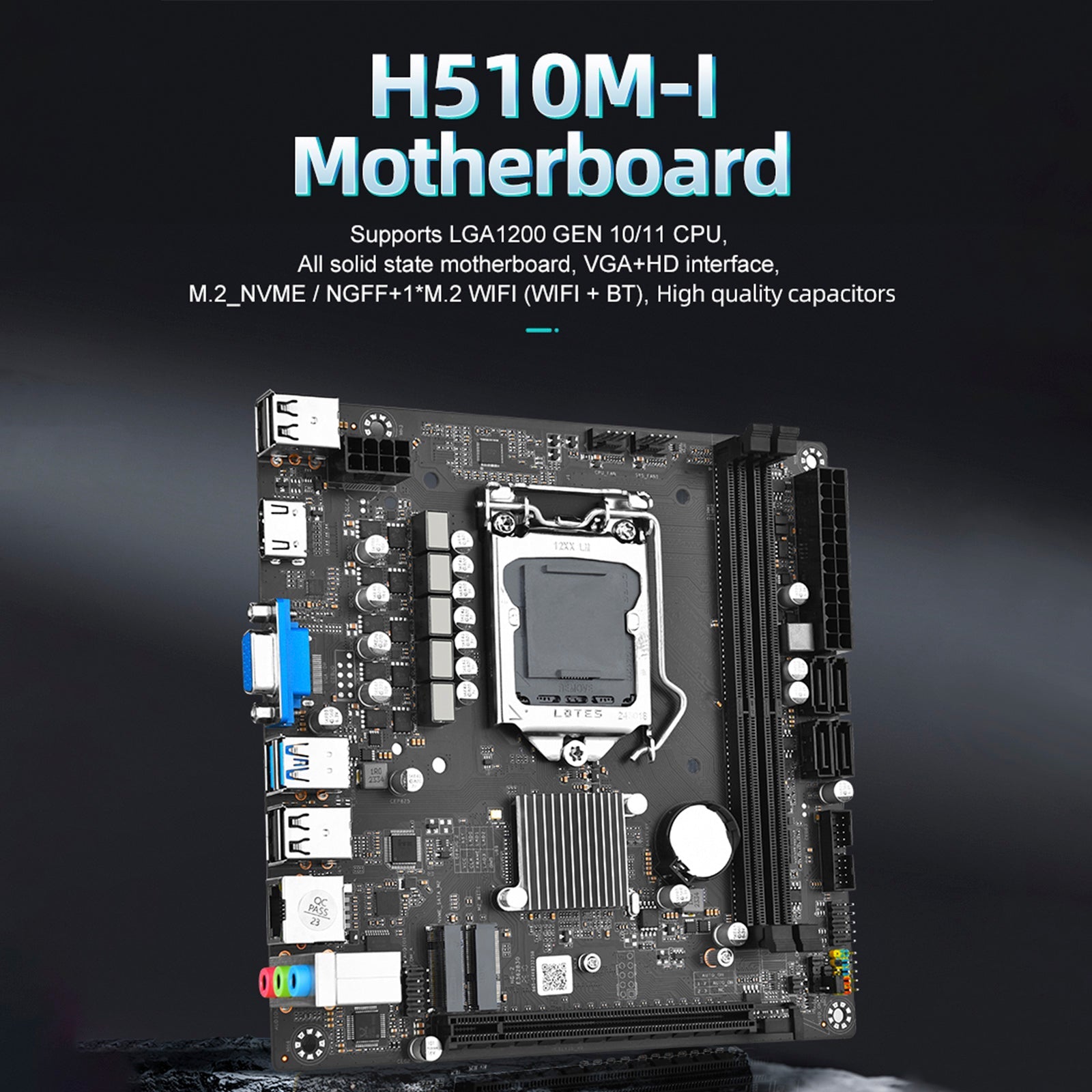 Carte mère H510M-I pour ordinateur, processeur LGA1200, DDR4 1200 broches, NVME, Wi-Fi