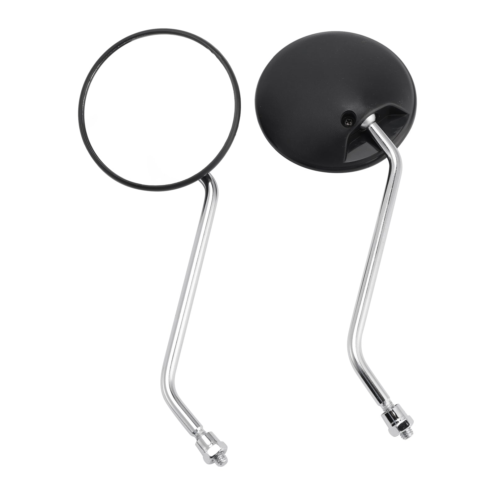 Paire de rétroviseurs ronds noirs pour scooter/cyclomoteur Piaggio Vespa, diamètre 8 mm, compatibilité universelle