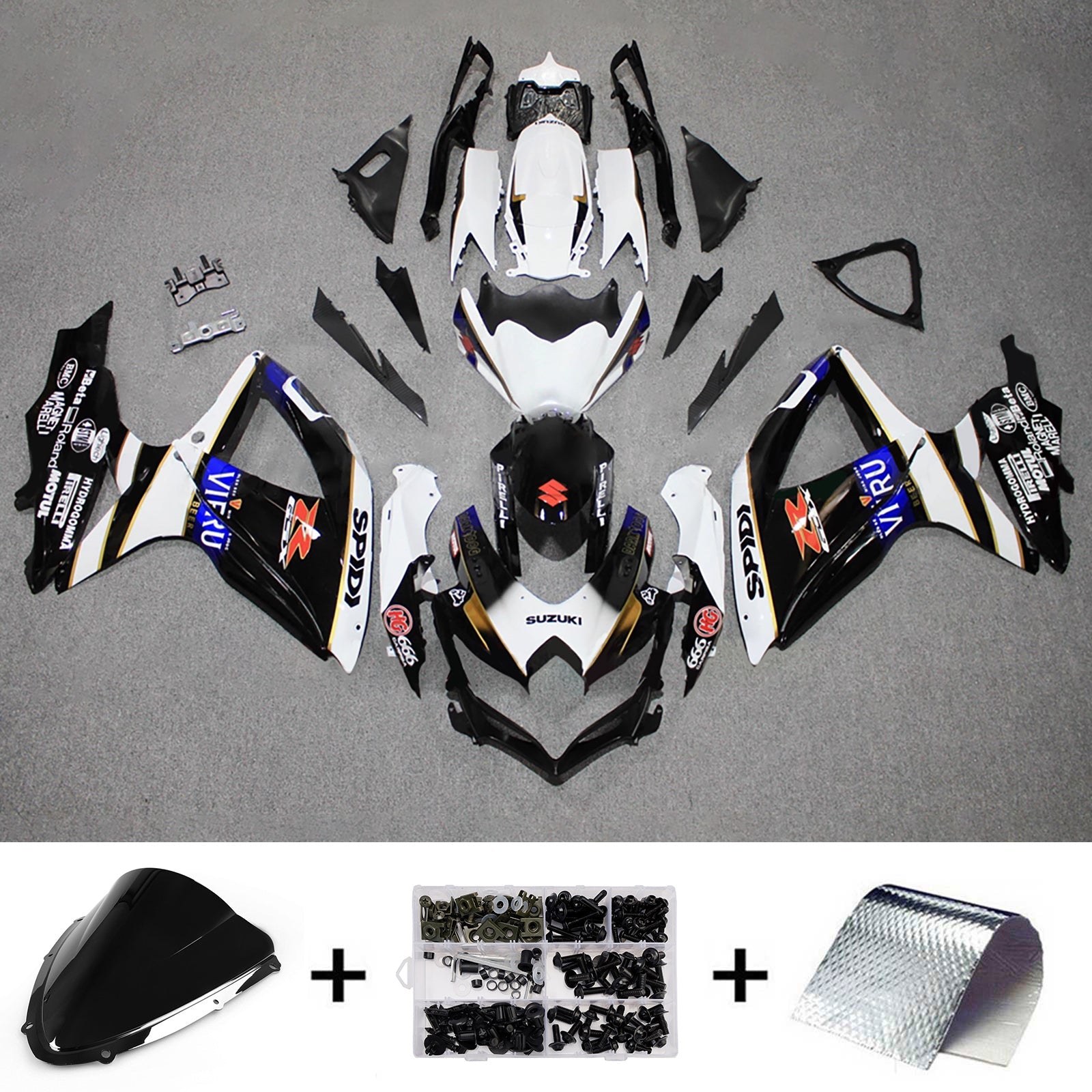 Kit carena iniettata in plastica ABS per Suzuki GSXR 600/750 2008-2010 K8