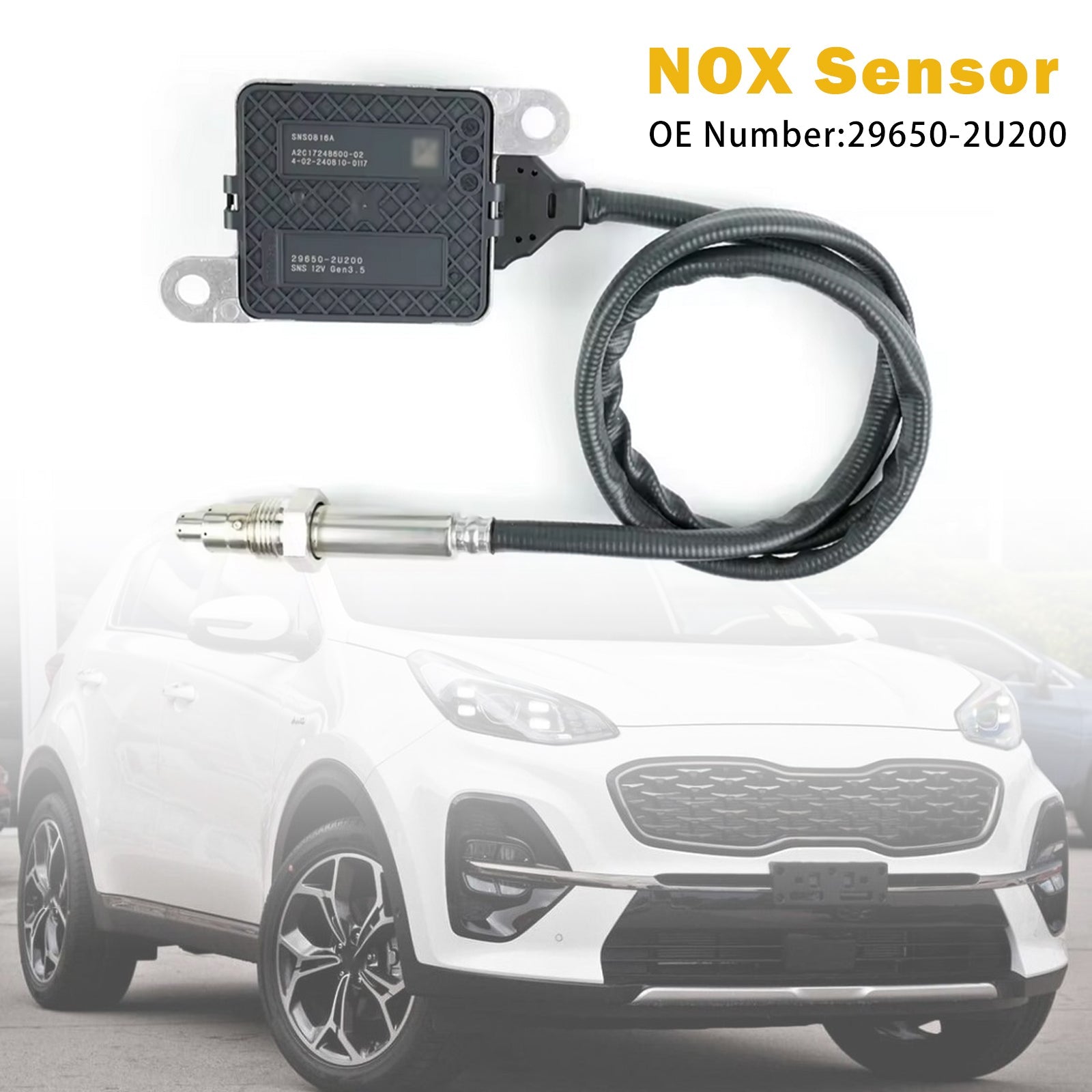 Capteur d'oxyde d'azote (NOx) 29650-2U200 SNS0816A pour KIA SPORTAGE IV VAN (QL, QLE) 1.6 CRDI Eco-Dynamics+ à transmission intégrale (à partir de 2019)