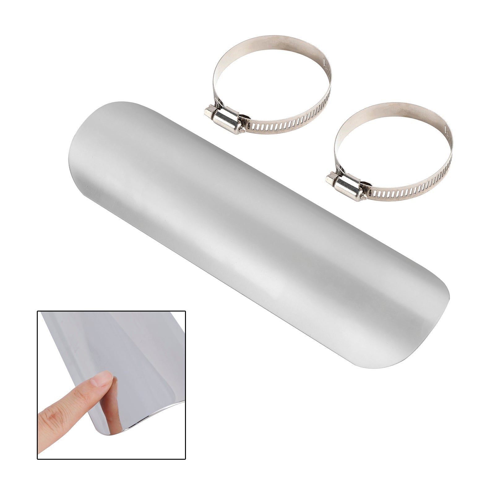 Copertura deflettore calore per marmitta&Scarico in acciaio cromato per moto e scooter, nero