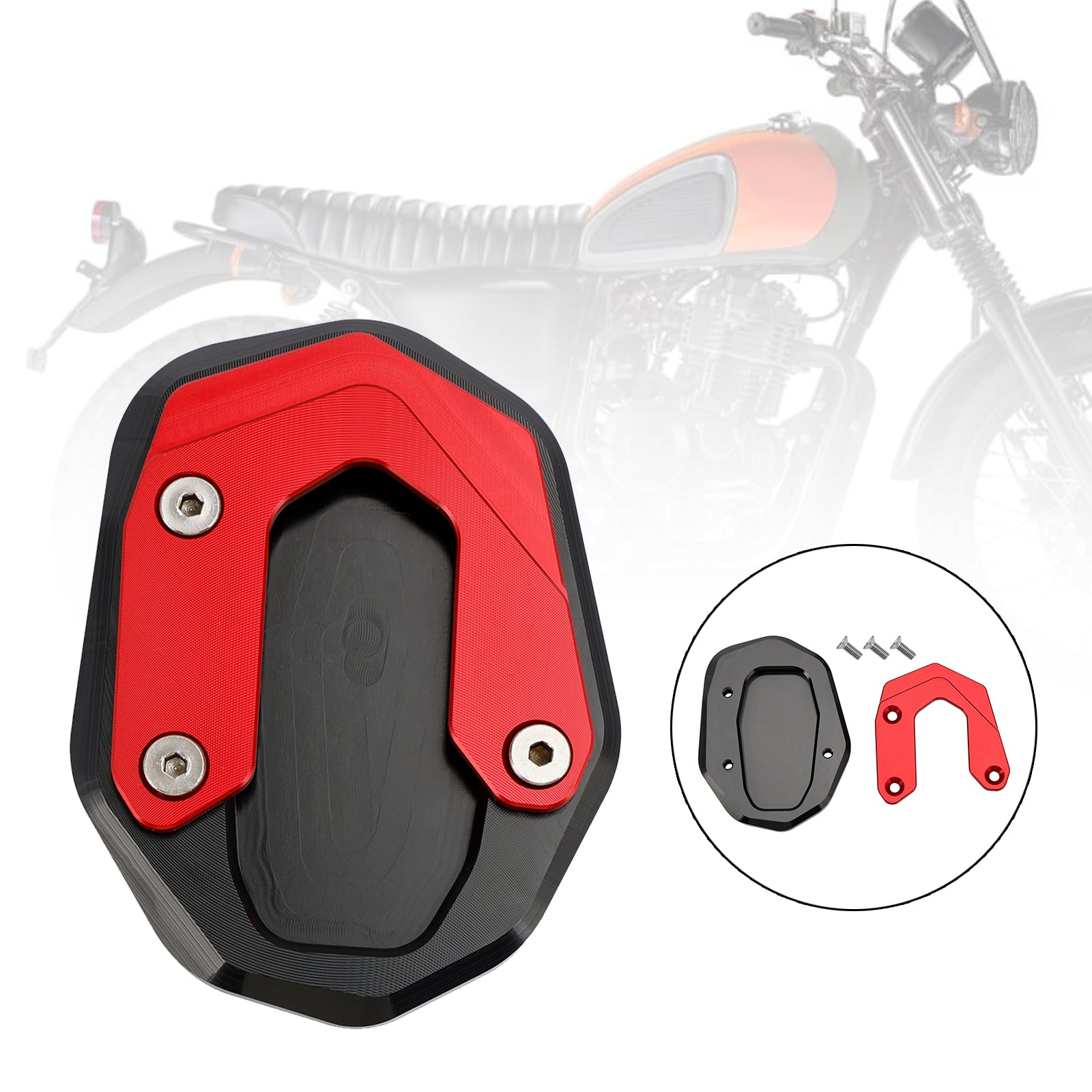 Ampliar Placa de extensión de caballete lateral para Ducati Scrambler 800/1100 15-20