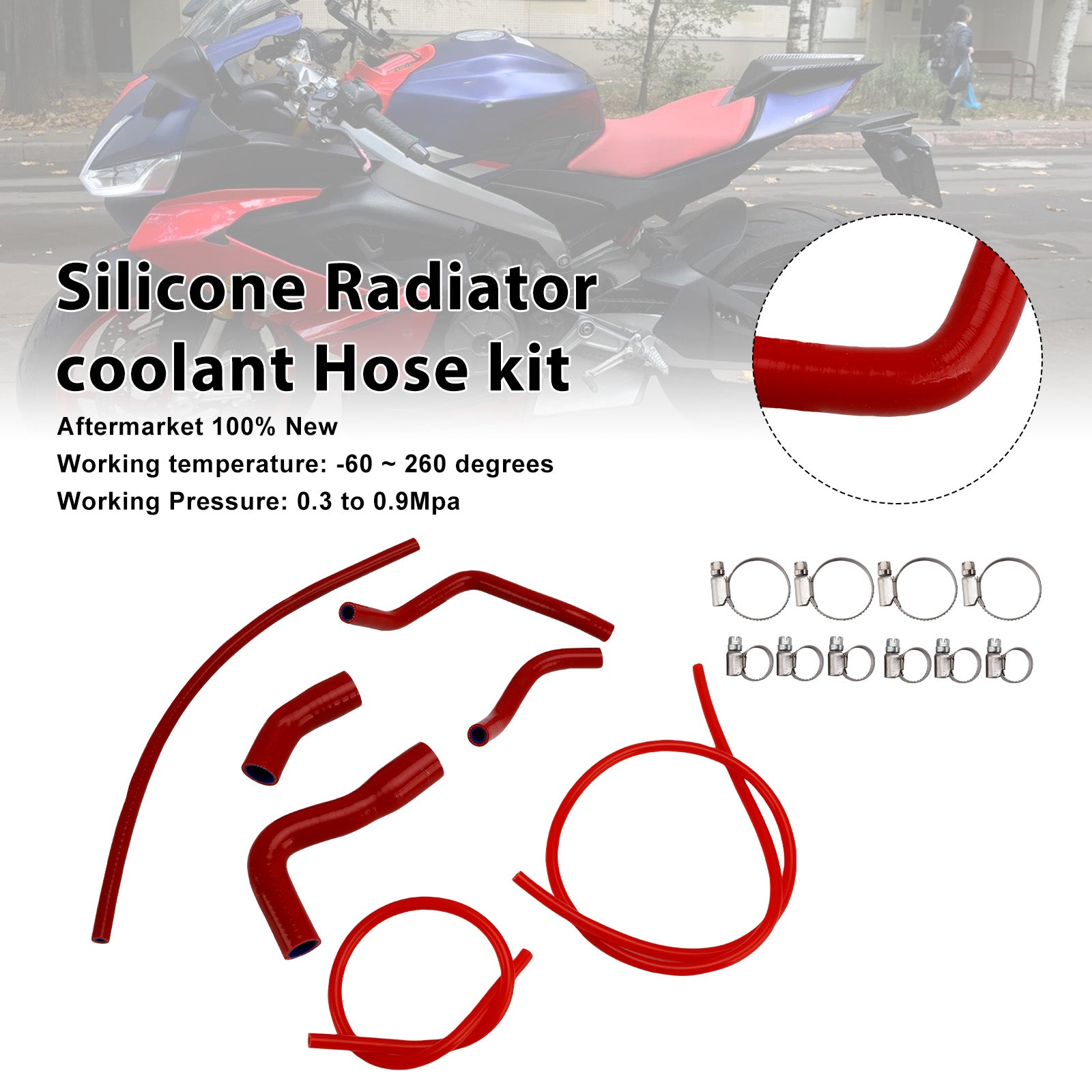 Durite de refroidissement en silicone pour radiateur Aprilia RS 660 (2021-2025)