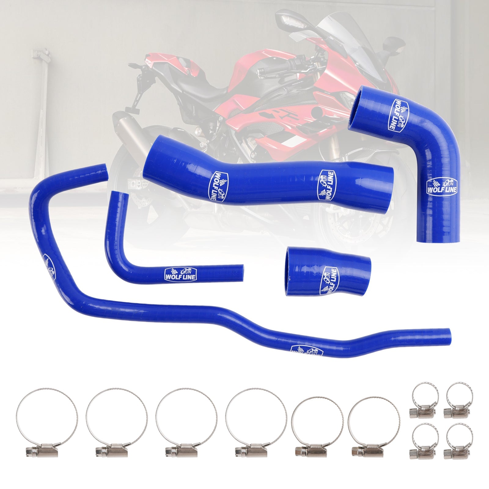 Kit de durites de refroidissement en silicone pour radiateur BMW S1000RR 2019-2023