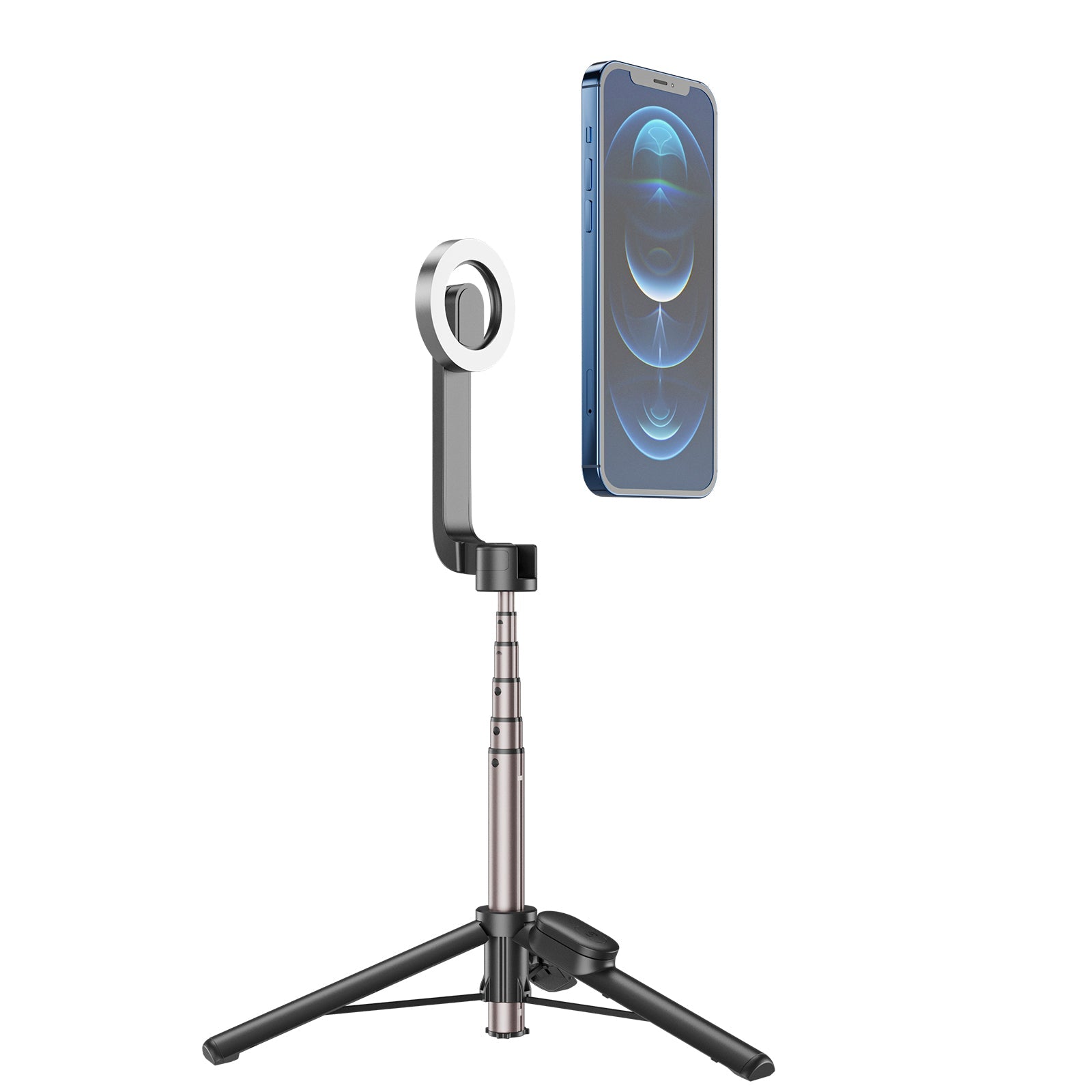 Mini polo selfie magnético para teléfono móvil, trípode Bluetooth en aleación de aluminio