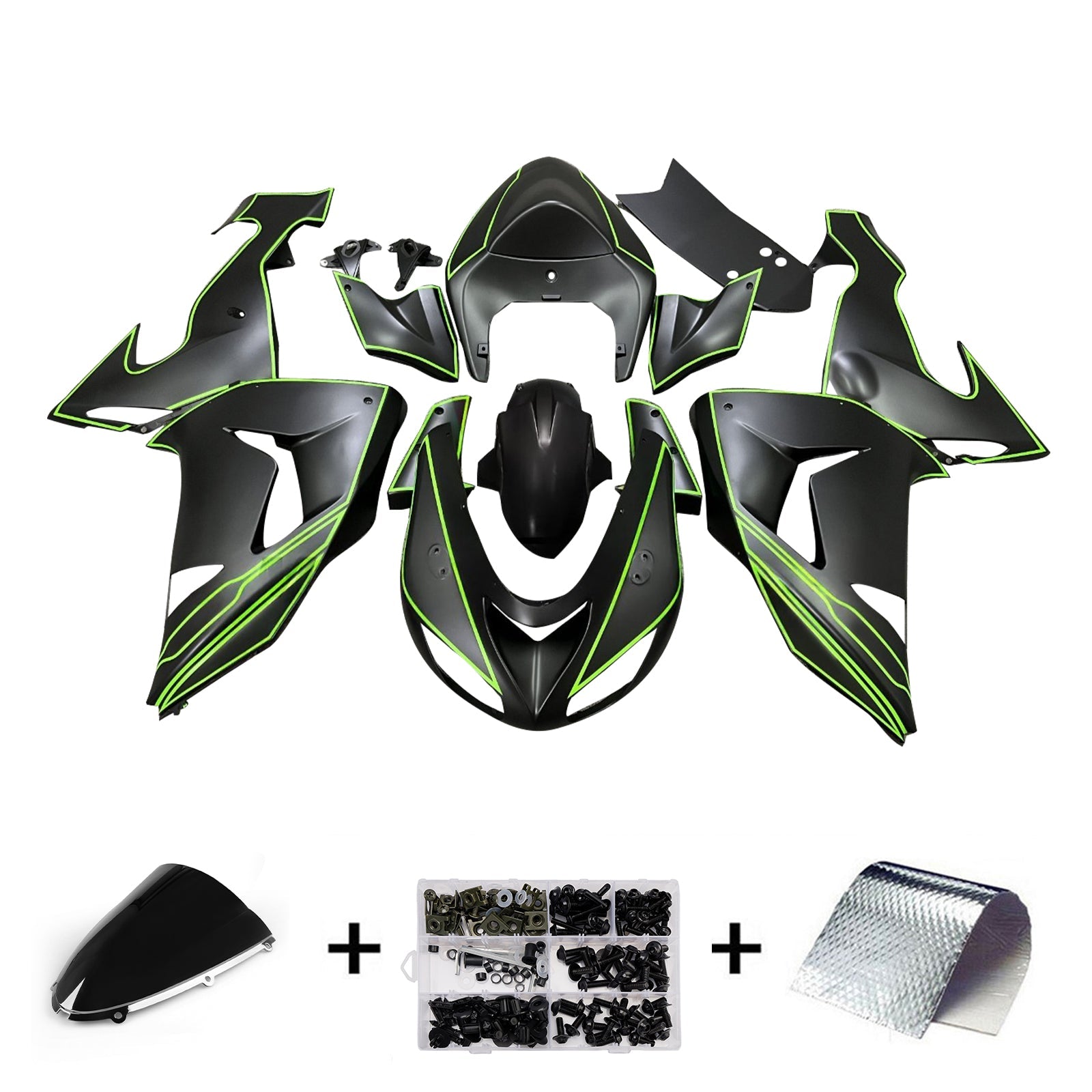 Zestaw owiewki wtrysku, plastikowy korpus ABS dla Kawasaki ZX10R 2006-2007