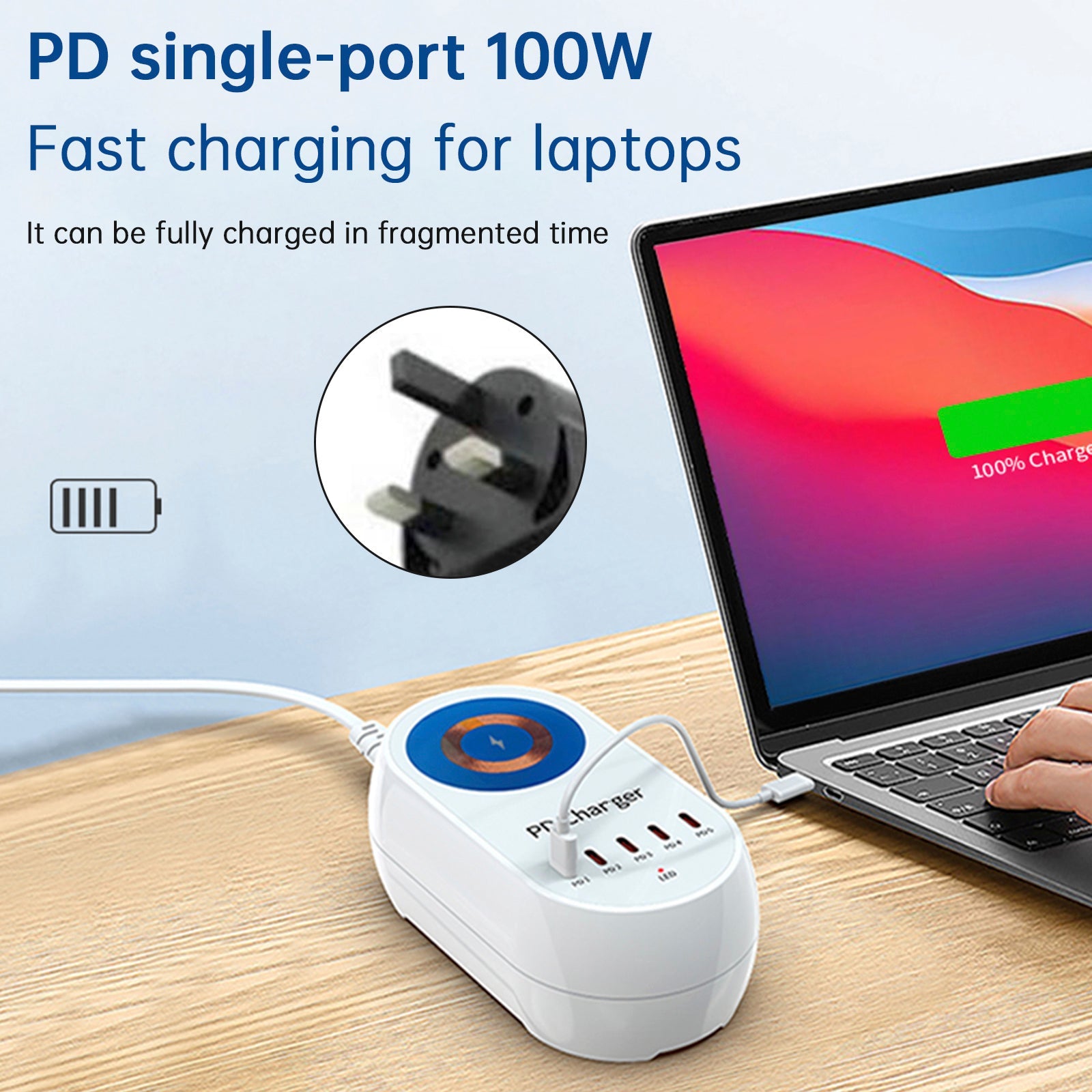 140 W Wireless Magnetic Charger, Fast Charge PD100 W voor laptop en mobiele telefoon