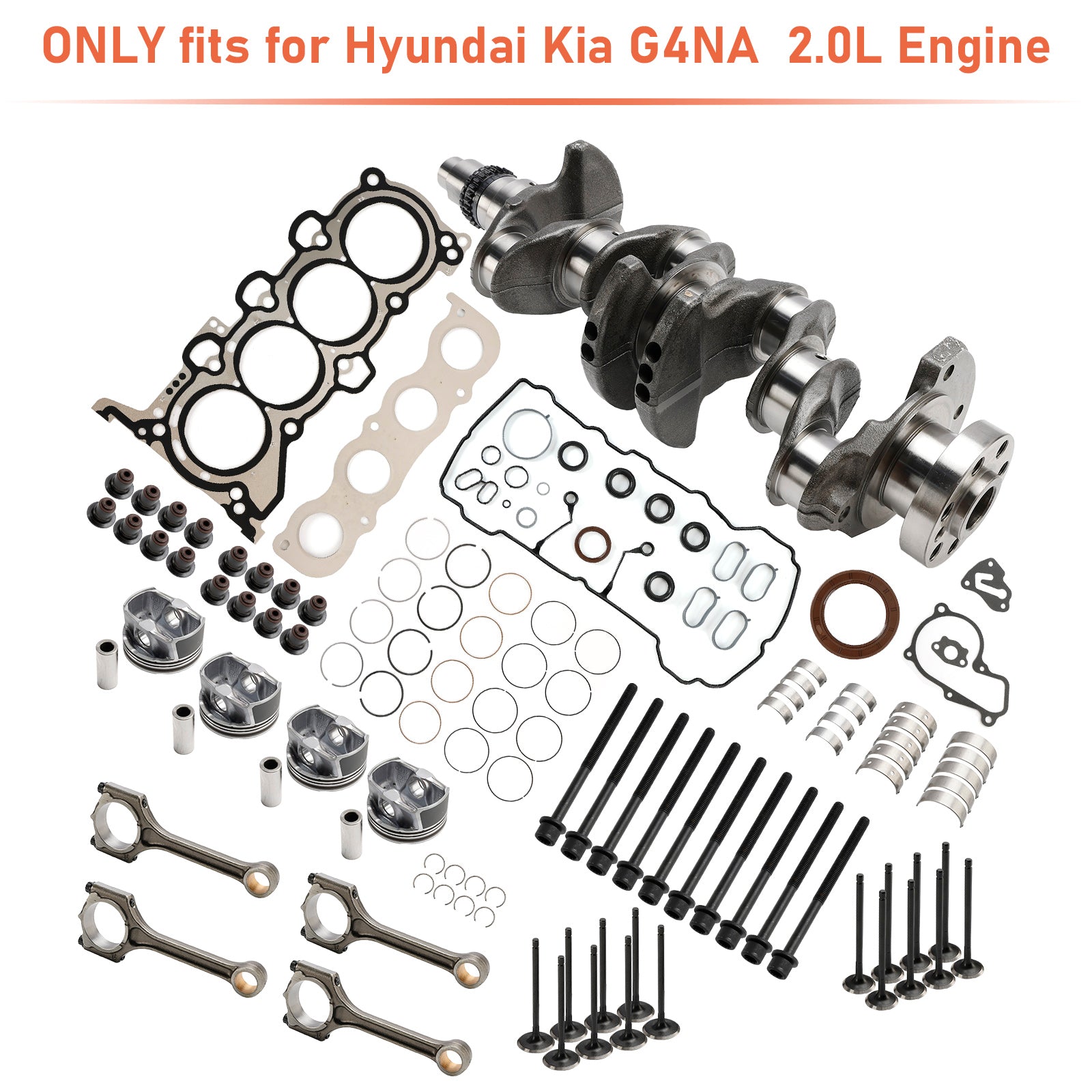Kit de reconstruction de moteur Kia K4 G4NA 2.0L 2014-2021 Kit de joint de bielles de vilebrequin