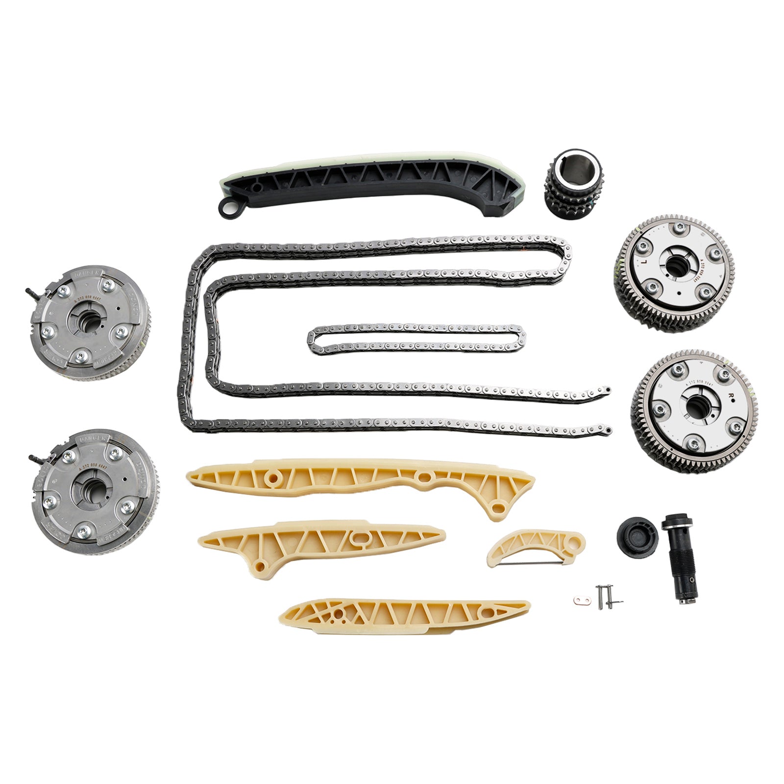 Mercedes-Benz E 350 4Matic® Base Bluetec 3.0L V6 Gasolina Kit de cadena de distribución - Diésel 3.5L V6 - 2011 + 4 × Tensores de árbol de levas