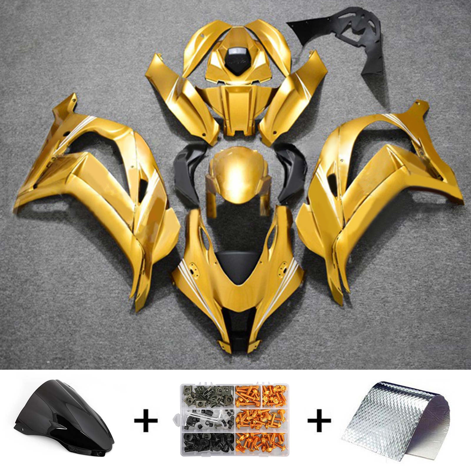 Kit de carénage en plastique ABS injecté compatible avec Kawasaki ZX10R 2016-2020