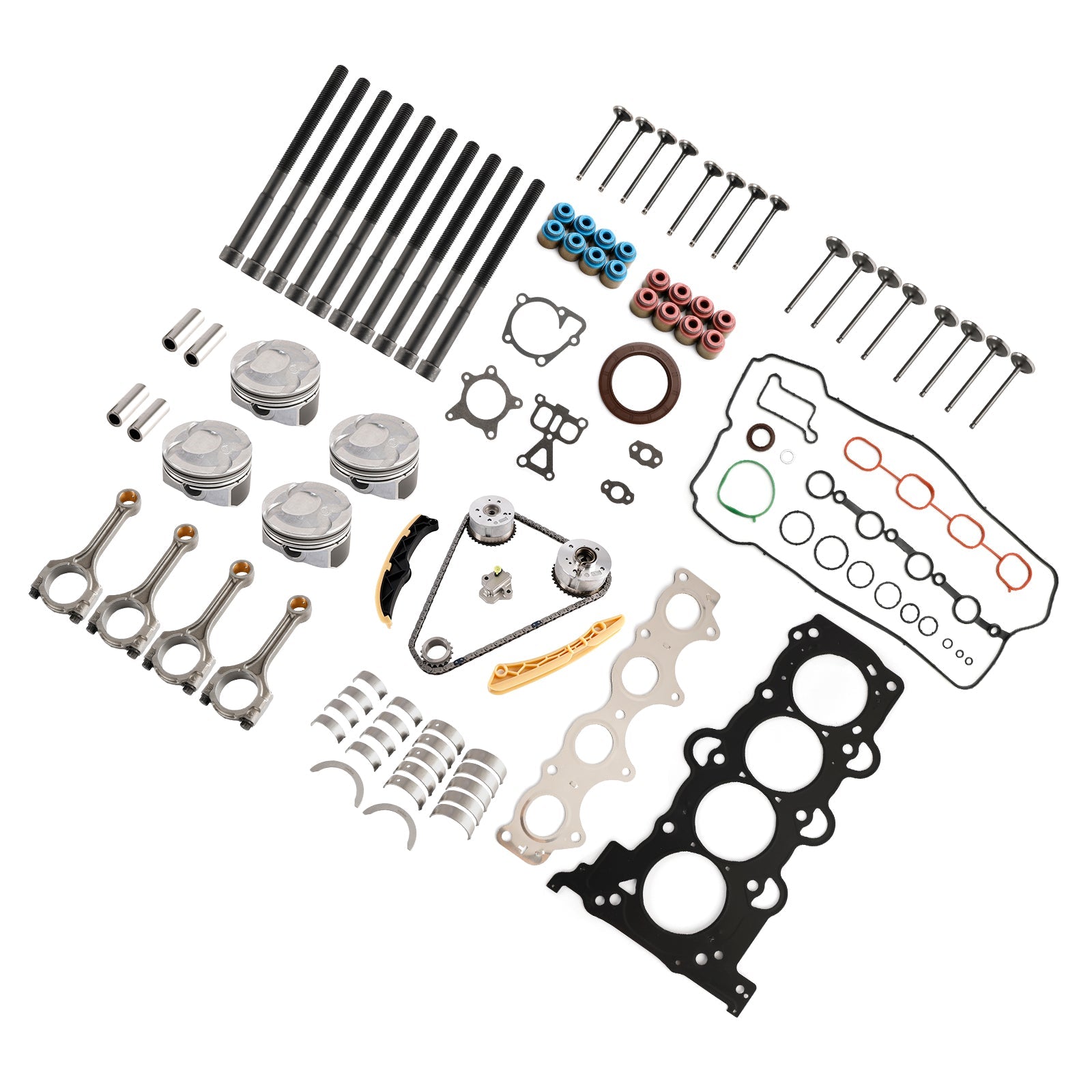 Hyundai Veloster (JS) G4FJ 1.6T 1.6T 2018-2020 Kit de sincronización del cojinete de la válvula del sello del pistón del motor con varillas 20910-2BU06
