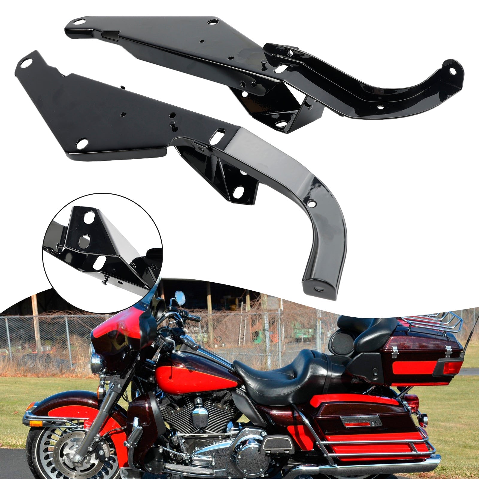 Staffe di montaggio per cupolino per Harley Touring Electra Glide FLHT e Street Glide FLHX 1996-2013