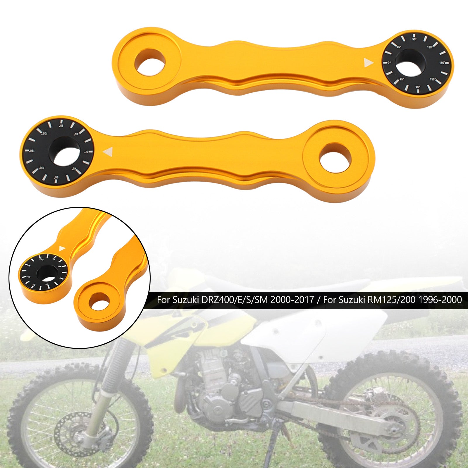 Kit de enlace de descenso ajustable para Suzuki DRZ400/E/S/SM 00-17 RM125/200 96-00